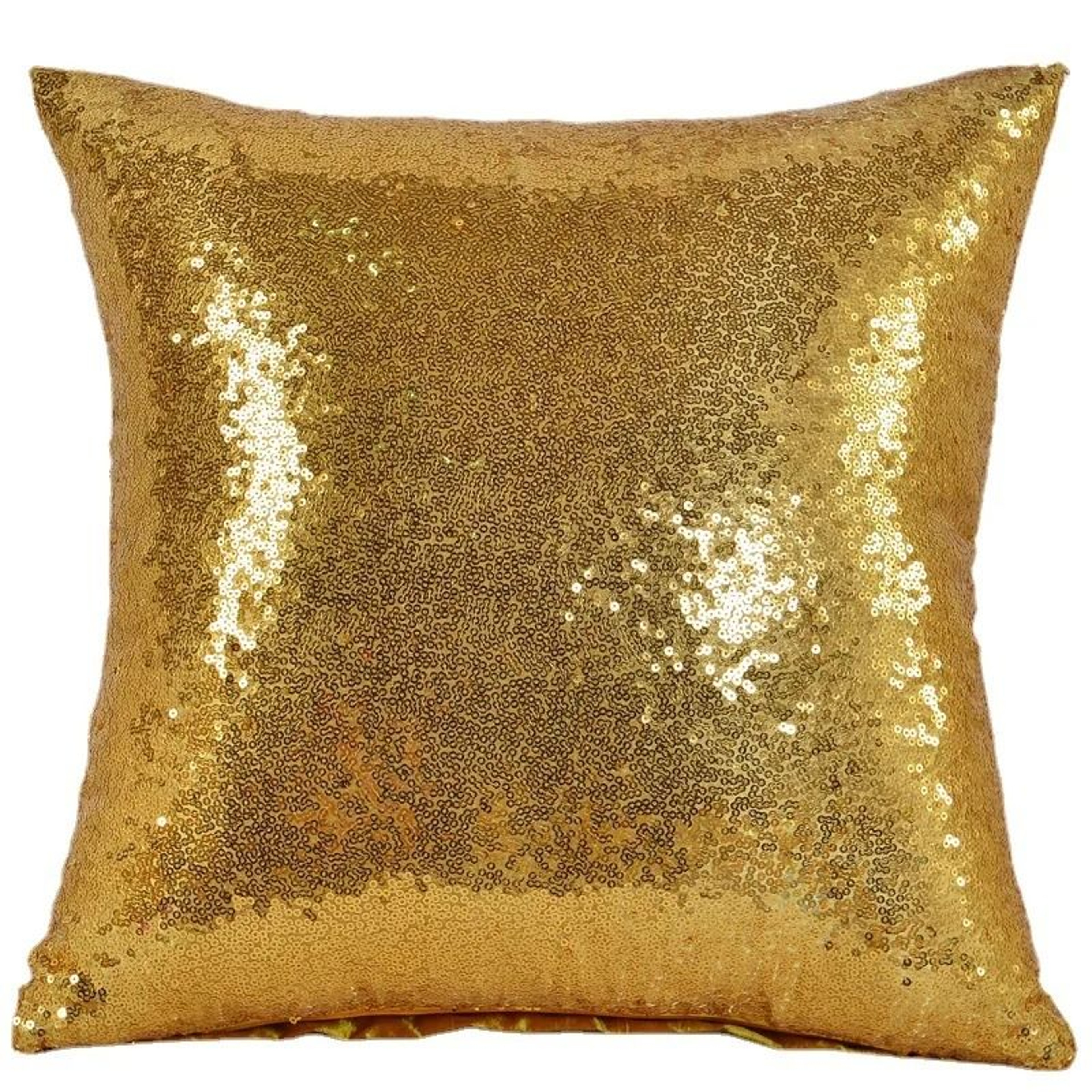 Gold Sequin Throw Pillow Covers 40x40cm Shiny Cushion Case With Hidden Zipper For Christmas  Sofa D 8