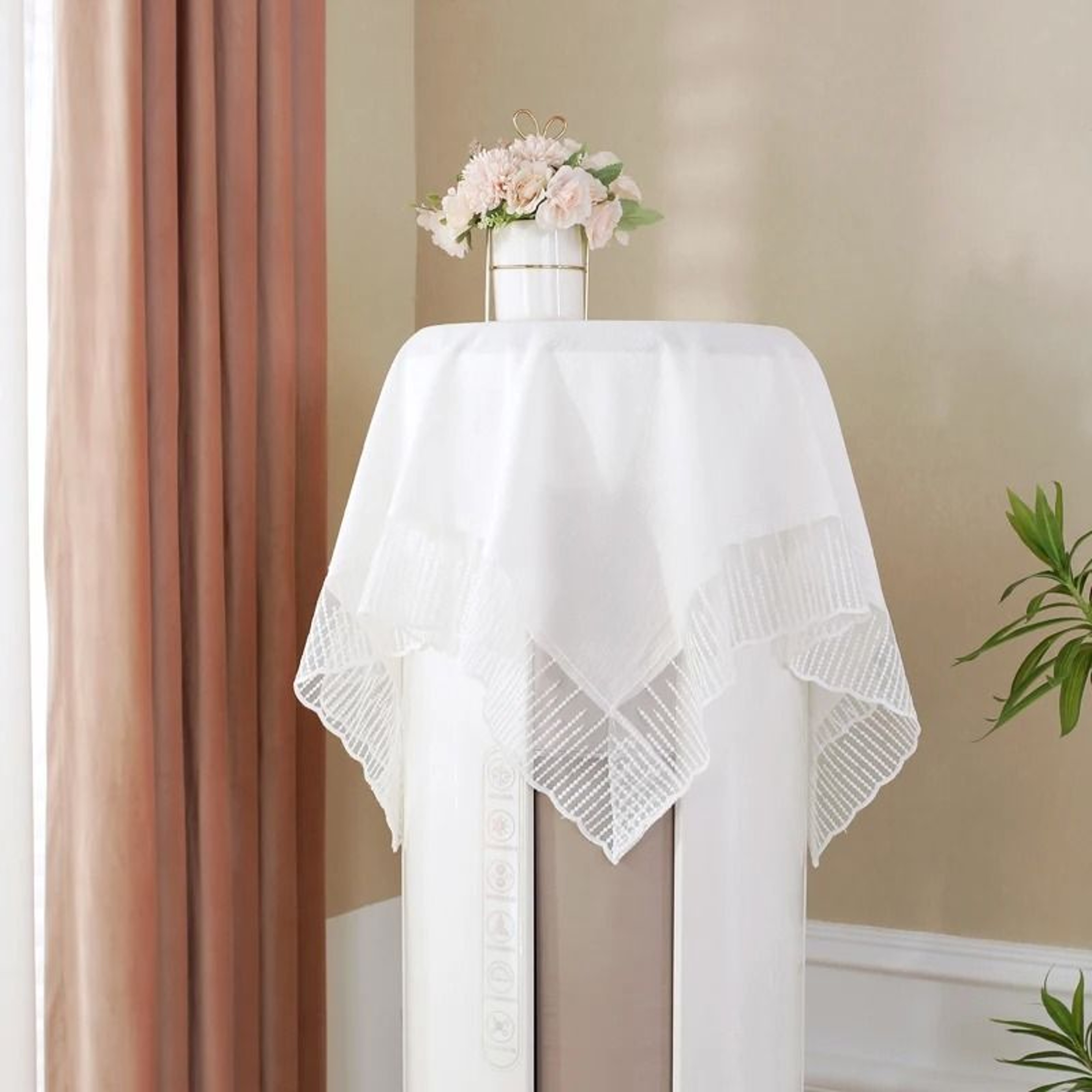 White French Style Meteor Shower Lace Tablecloth Delicate Dressing  Coffee Table Cover For Wedding  1