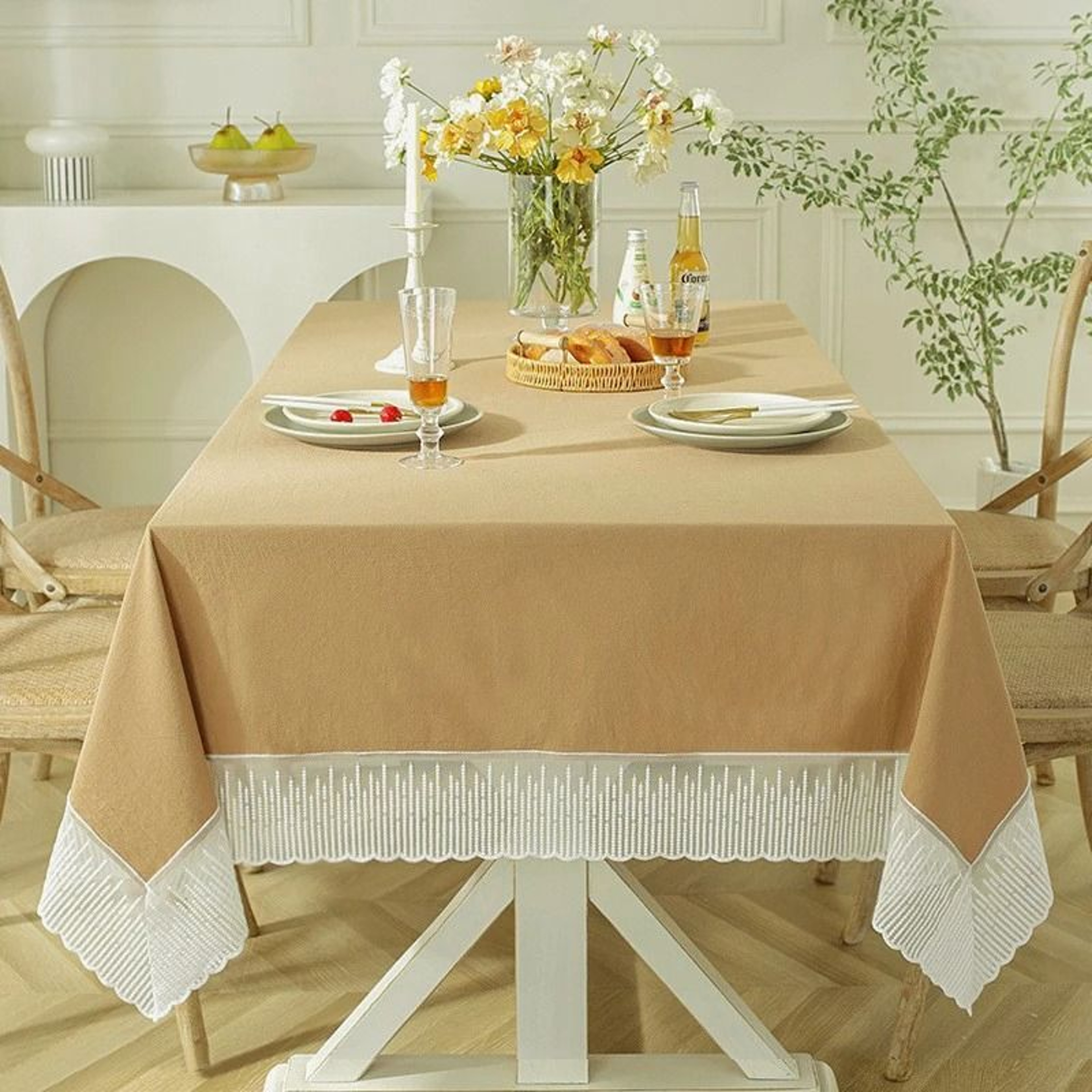 White French Style Meteor Shower Lace Tablecloth Delicate Dressing  Coffee Table Cover For Wedding  14