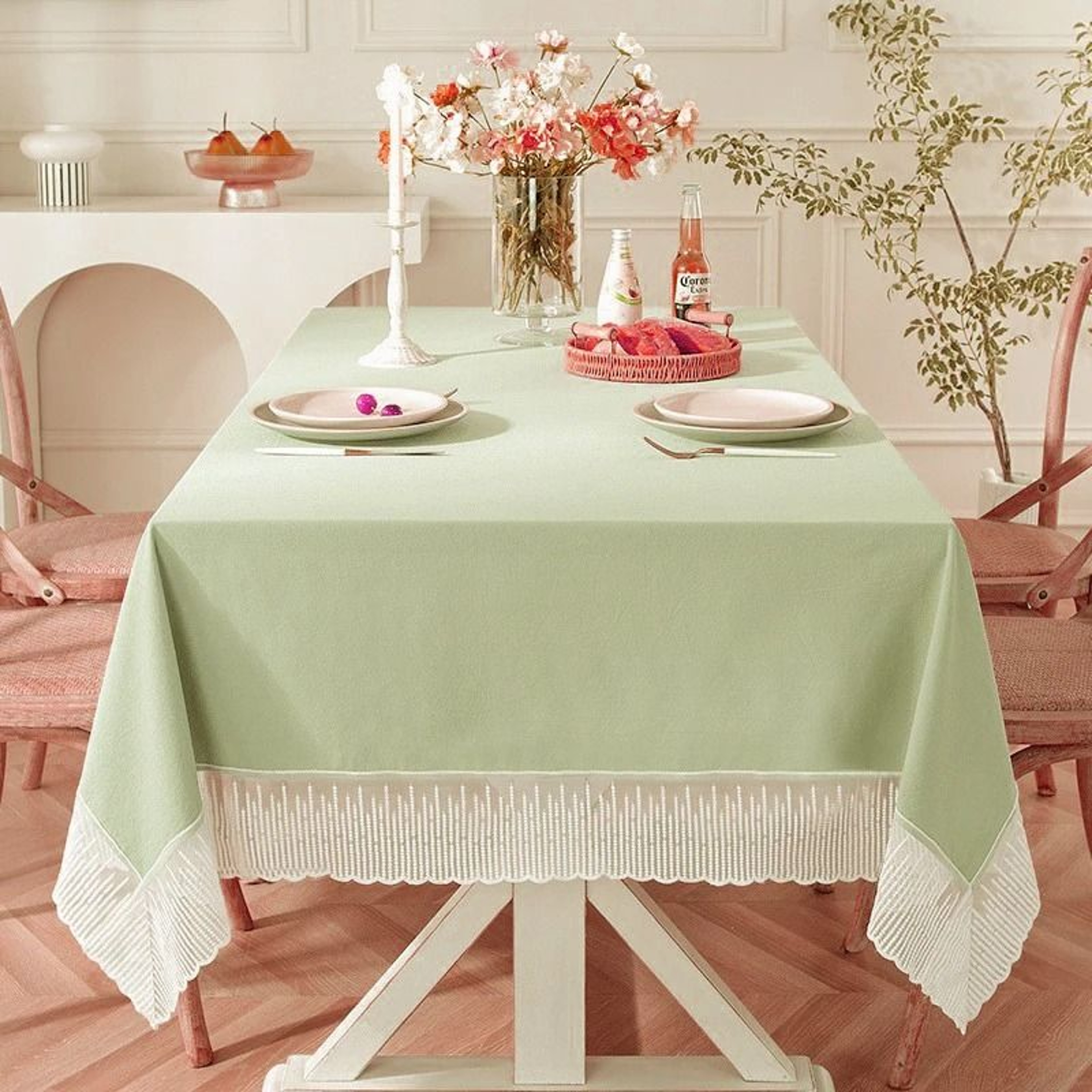 White French Style Meteor Shower Lace Tablecloth Delicate Dressing  Coffee Table Cover For Wedding  13