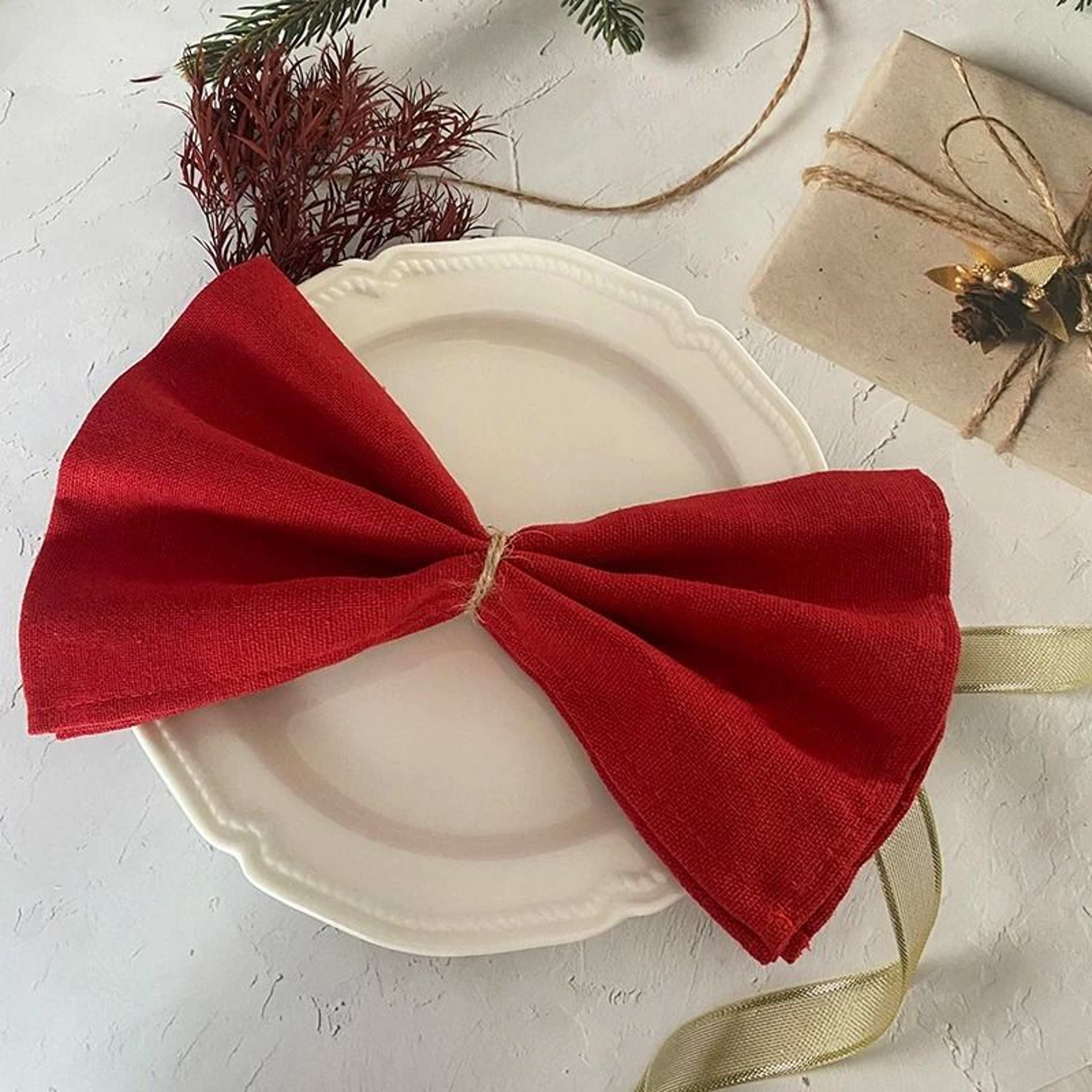 Orange Cotton Polyester Blend Cloth Napkins 6 Pieces 30x45cm Washable Dinner Napkins For Wedding  P 8