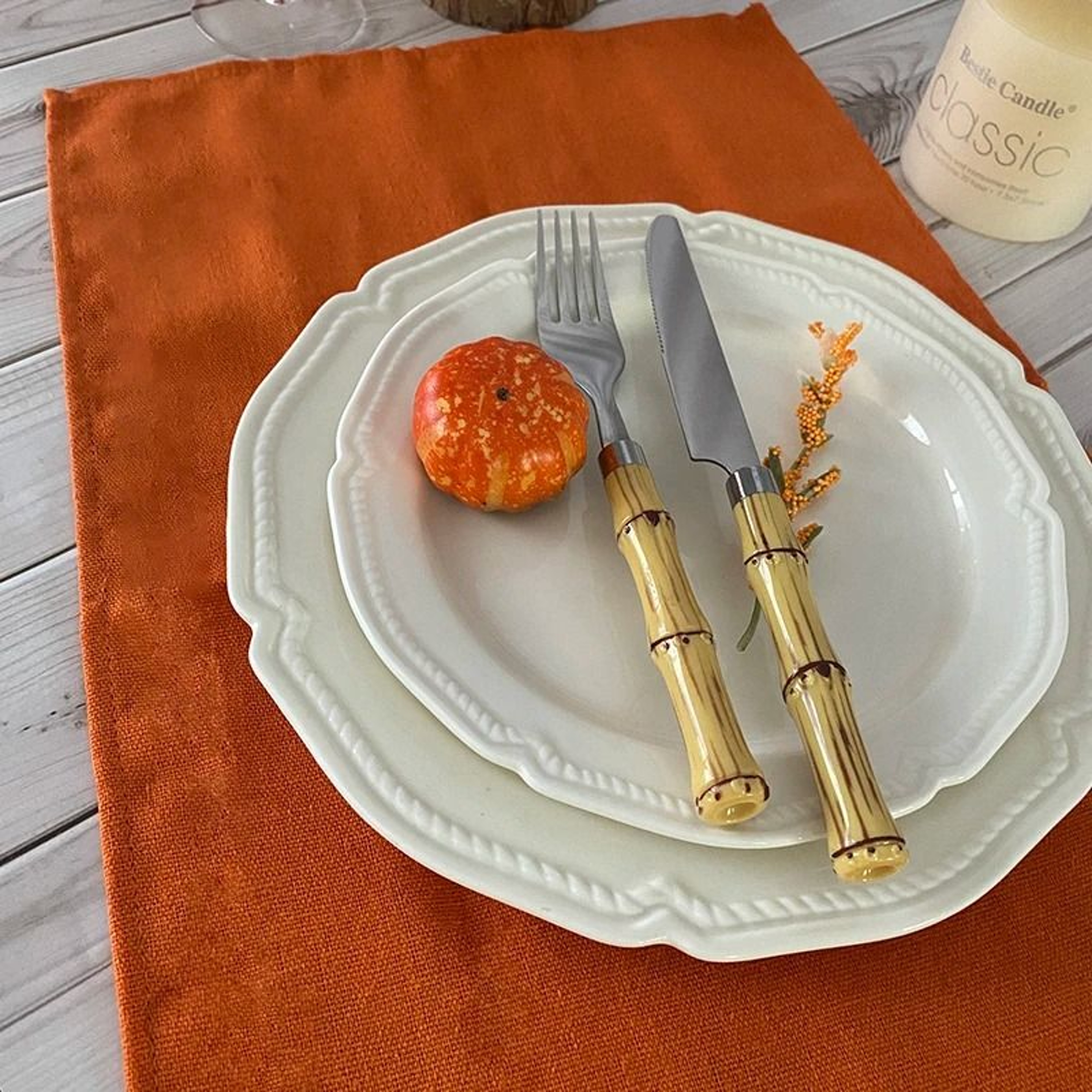 Orange Cotton Polyester Blend Cloth Napkins 6 Pieces 30x45cm Washable Dinner Napkins For Wedding  P 5