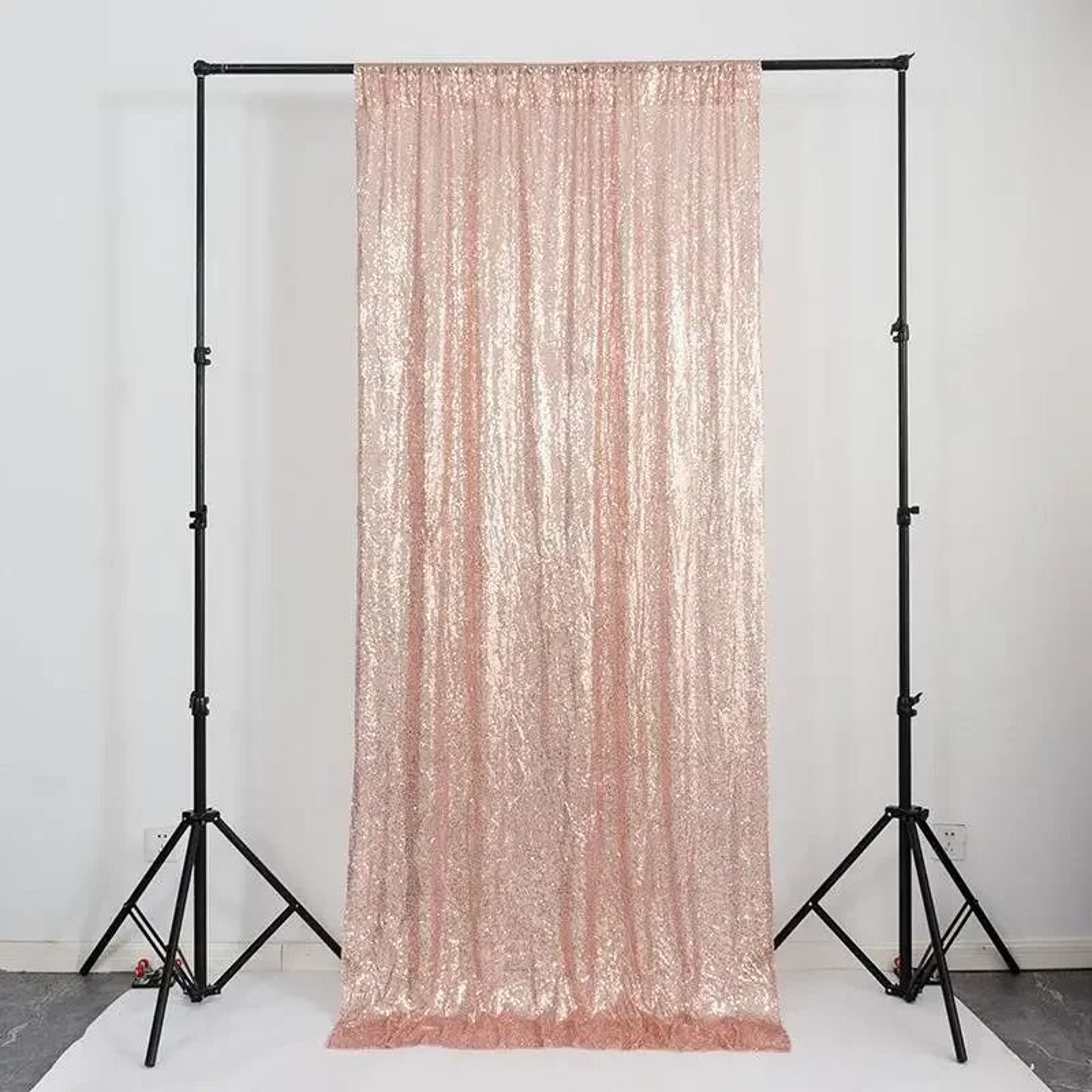 1PC Pink Sequin Backdrop Curtain 2FTx8FT Glitter Background Drape For Wedding Birthday  Party Decor 12