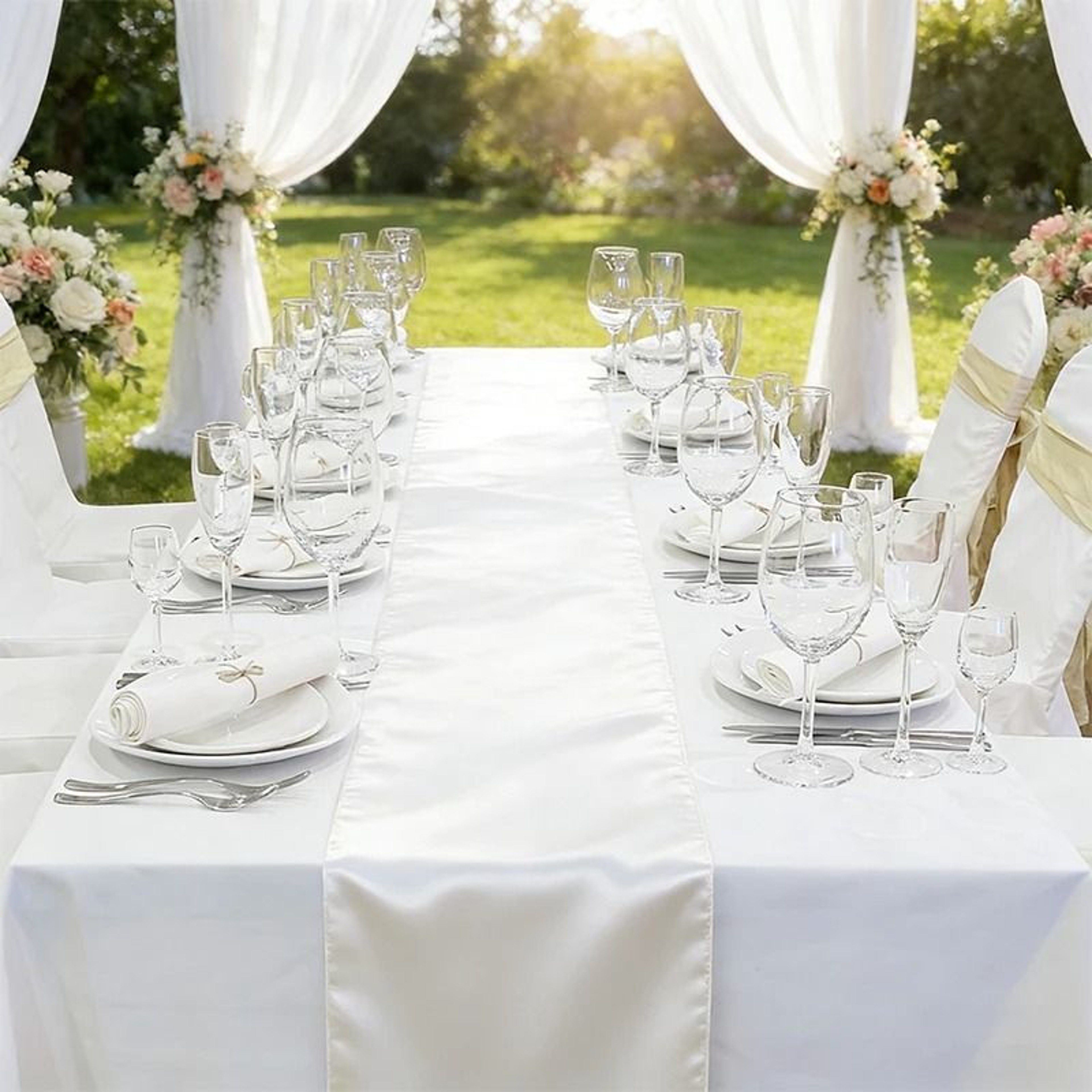MultiFunctional Satin Table Runner  Silky Scarf Shawl Lustrous Fabric Decor For Wedding Bridal Show 3