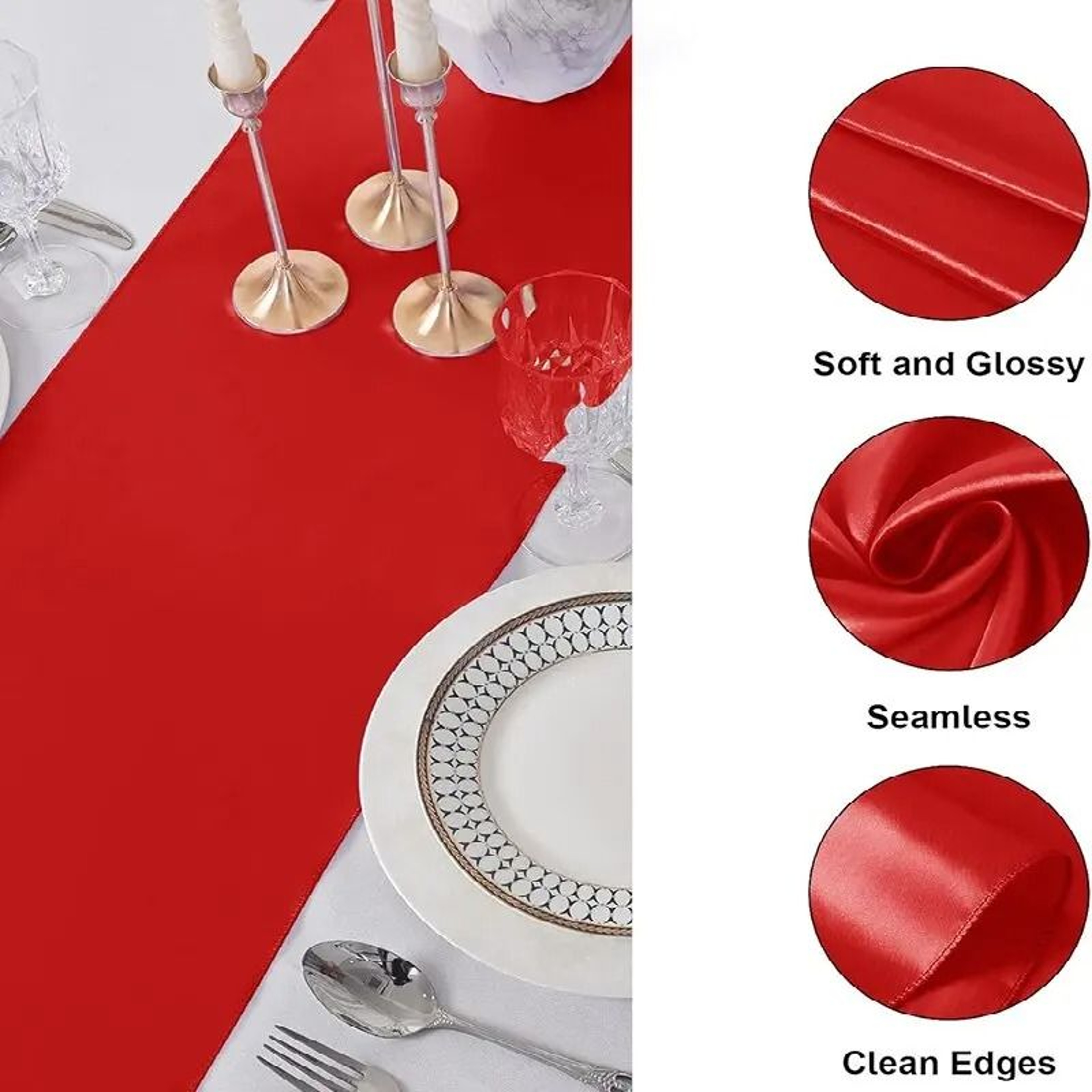 MultiFunctional Satin Table Runner  Silky Scarf Shawl Lustrous Fabric Decor For Wedding Bridal Show 6