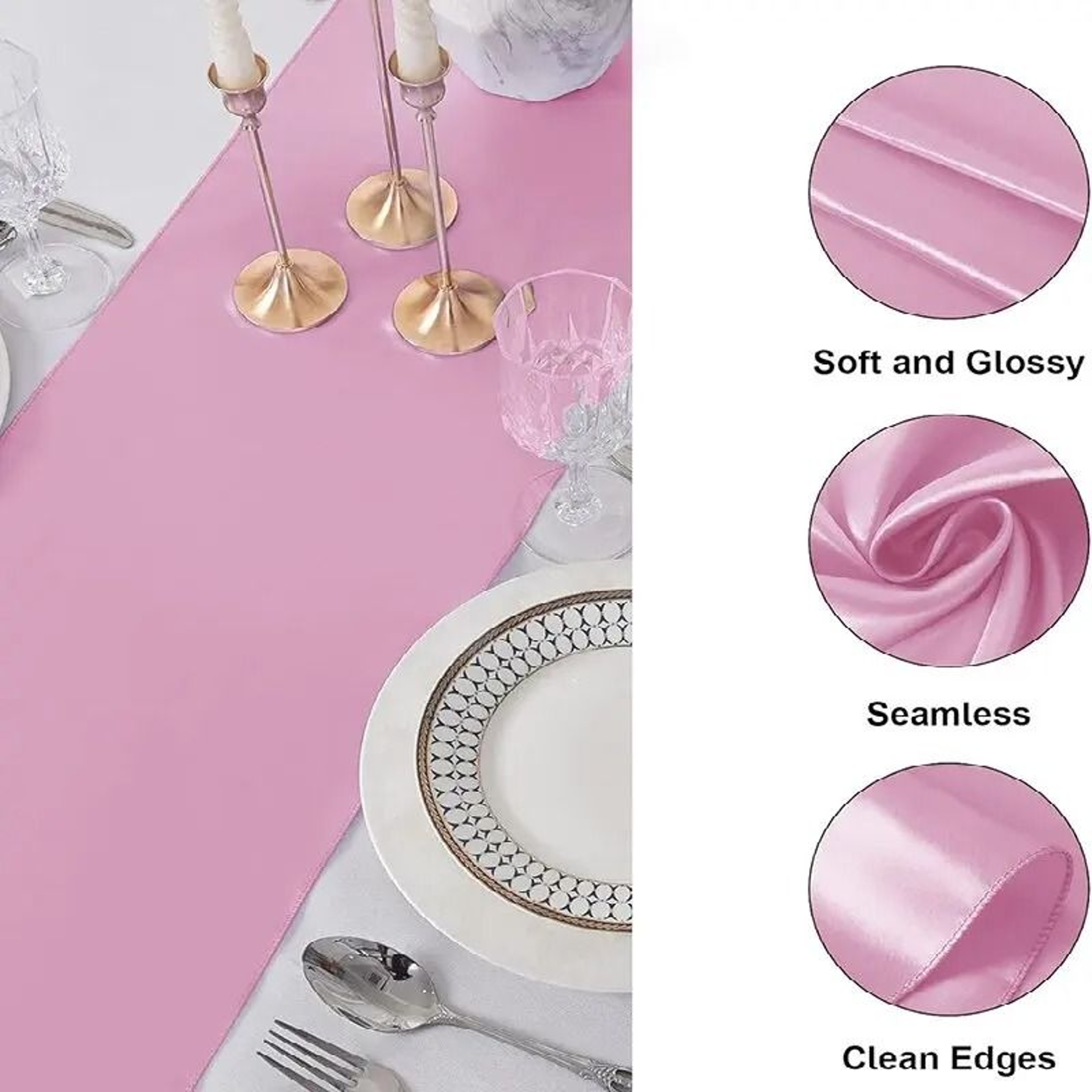 MultiFunctional Satin Table Runner  Silky Scarf Shawl Lustrous Fabric Decor For Wedding Bridal Show 9