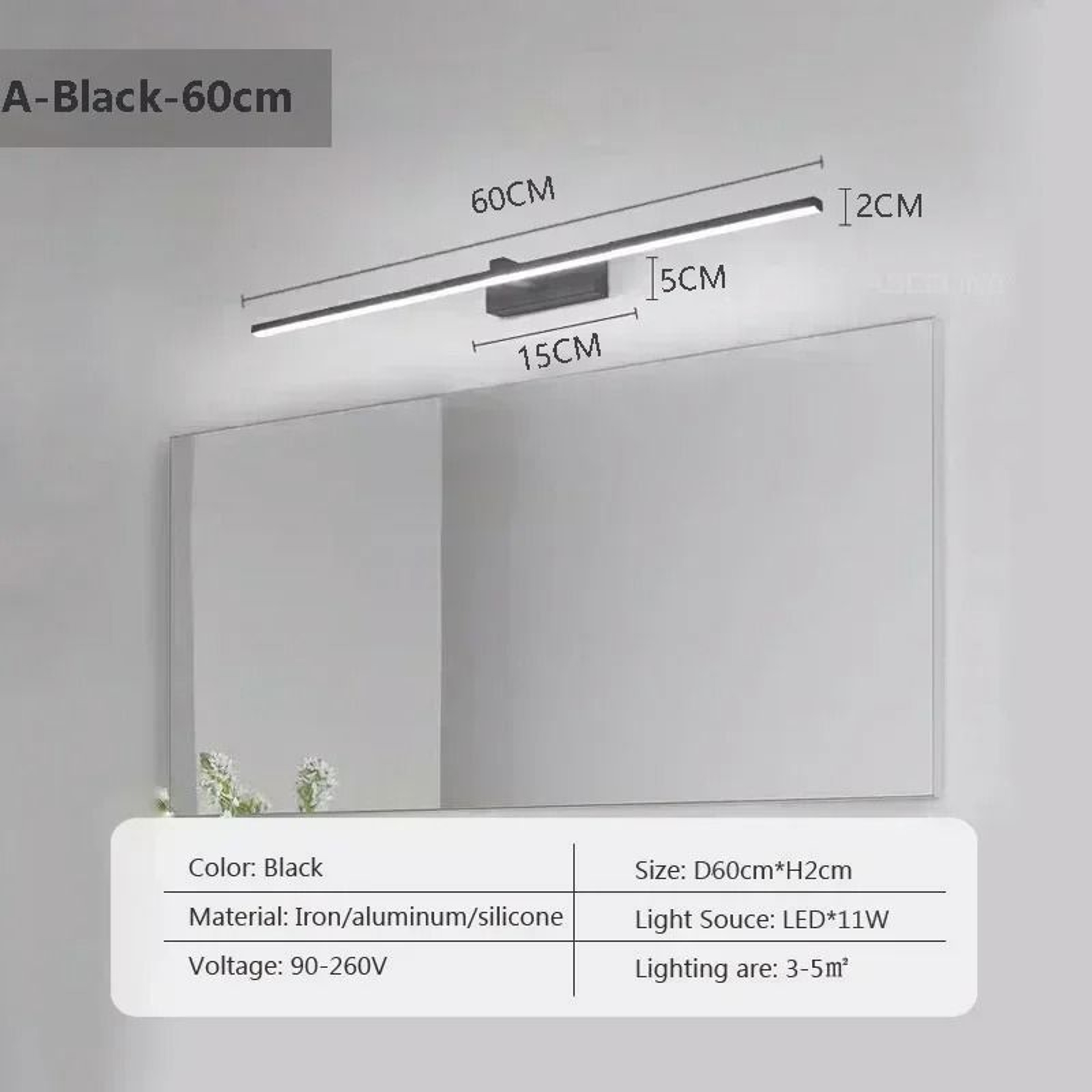 Modern LED Mirror Front Lamp Long Strip Wall Light For Bathroom Vanity  Washroom 7