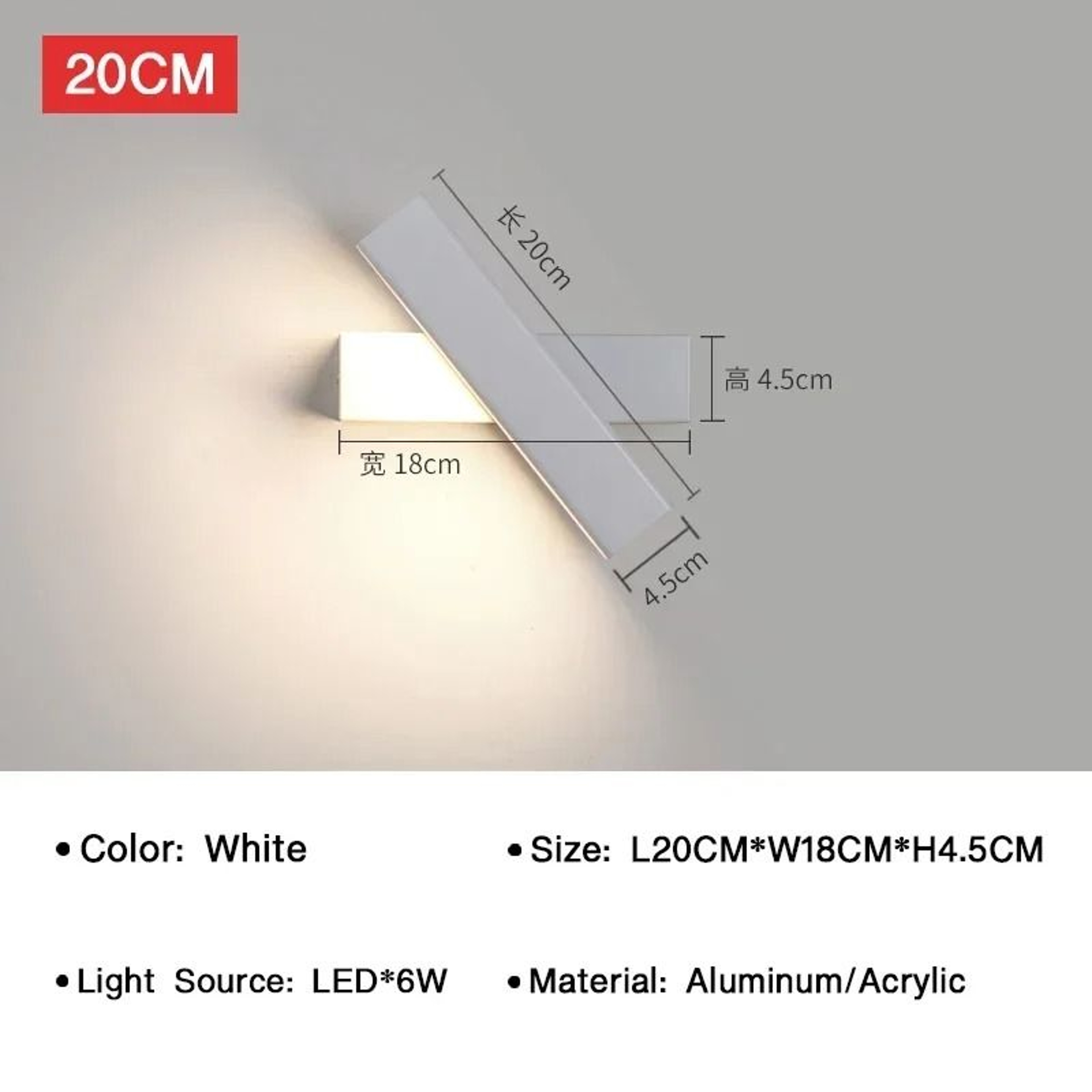 Modern 350 Rotatable LED Wall Sconce Adjustable Swivel Lamp For Bedroom Corridor  Living Room 7