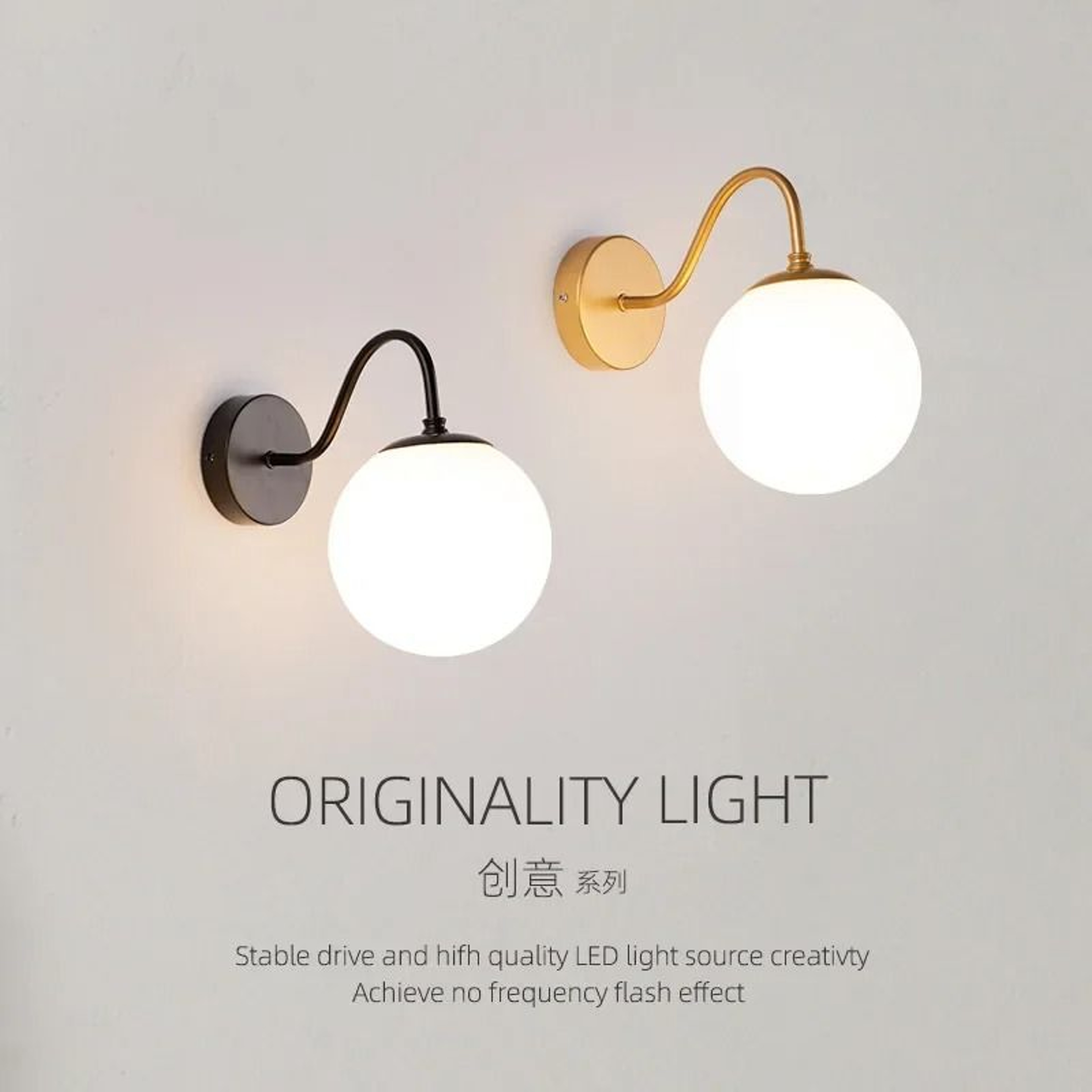 Modern LED Glass Ball Wall Lamp Gold Sconce For Bedroom Living Room  Corridor 0