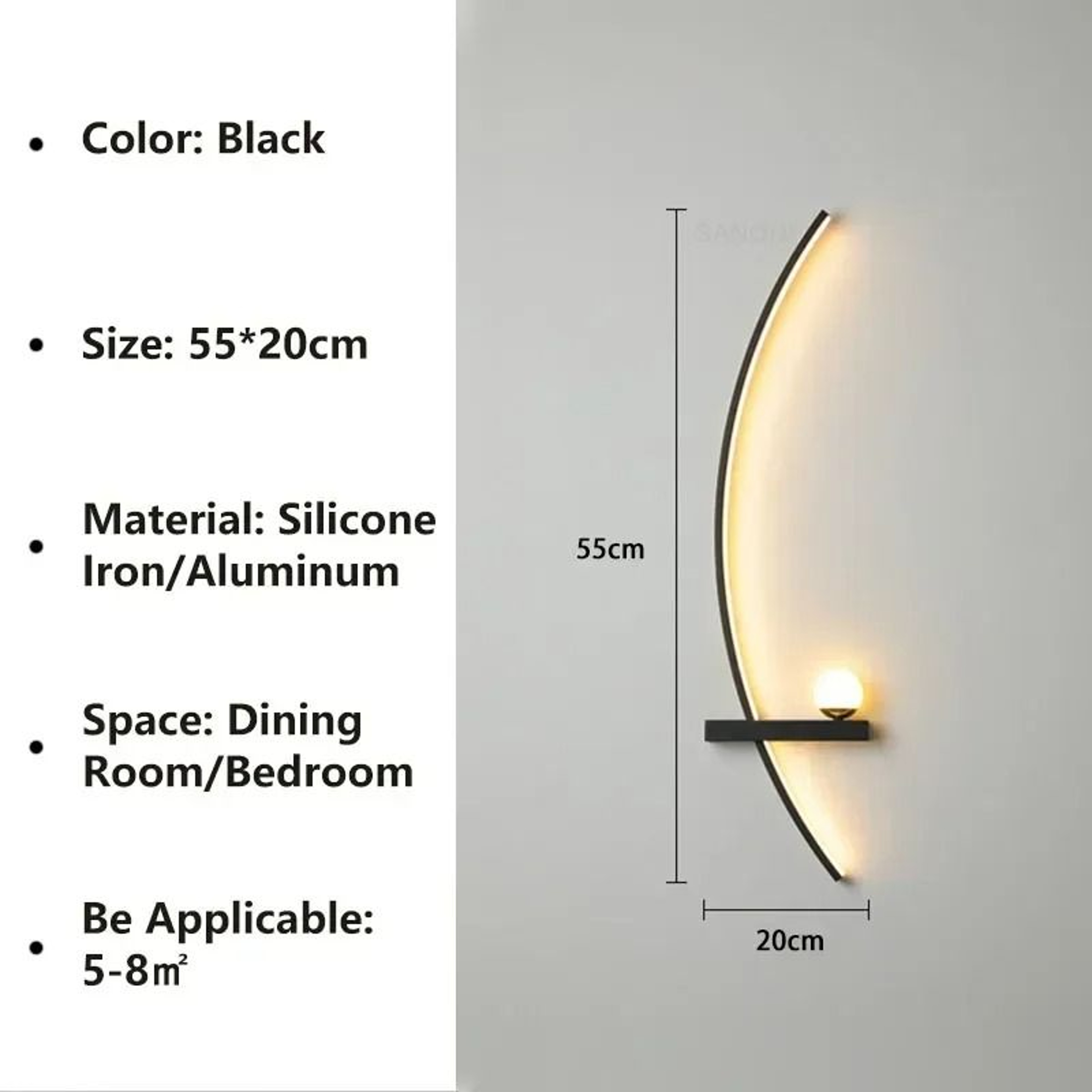 Nordic LED Linear Stripe Wall Lamp Modern Wall Sconce For Bedroom Living Room  Stairs 6