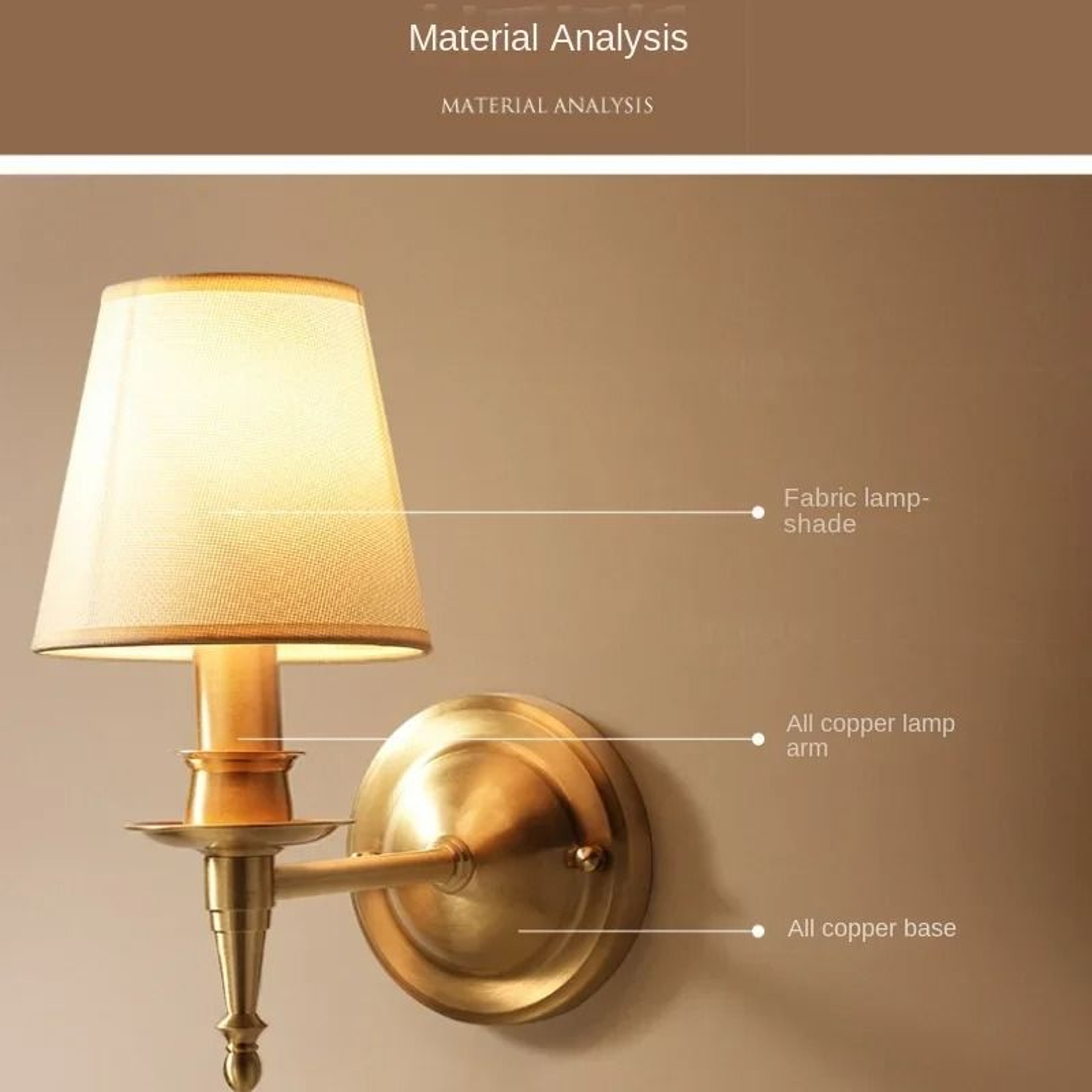 Full Copper American Modern LED Wall Lamp Solid Brass Mirror Light  Sconce For Bedroom Living Room  4