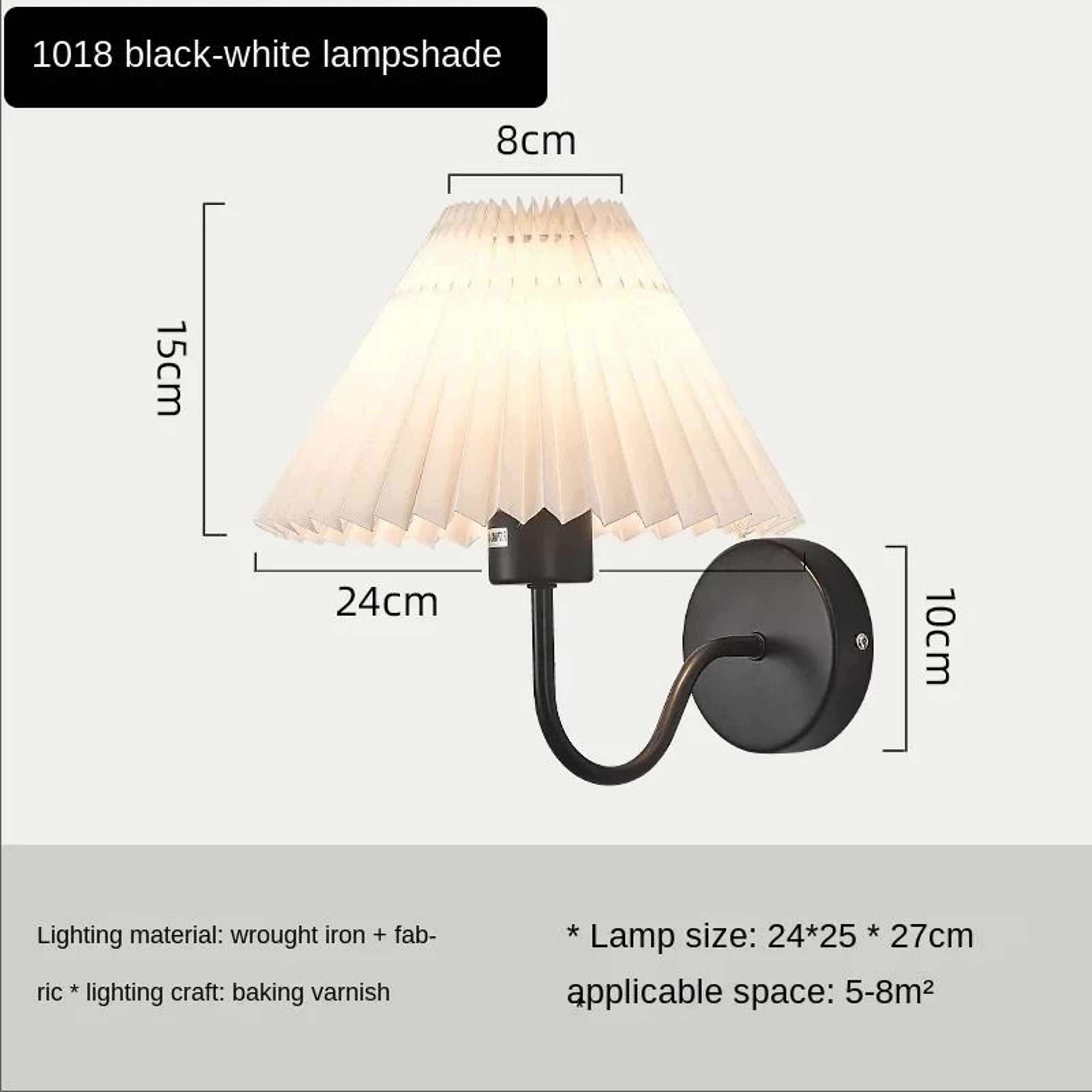 Nordic Retro Pleated Umbrella LED Wall Lamp Creative Decorative Sconce For Bedroom Bedside  Living  9