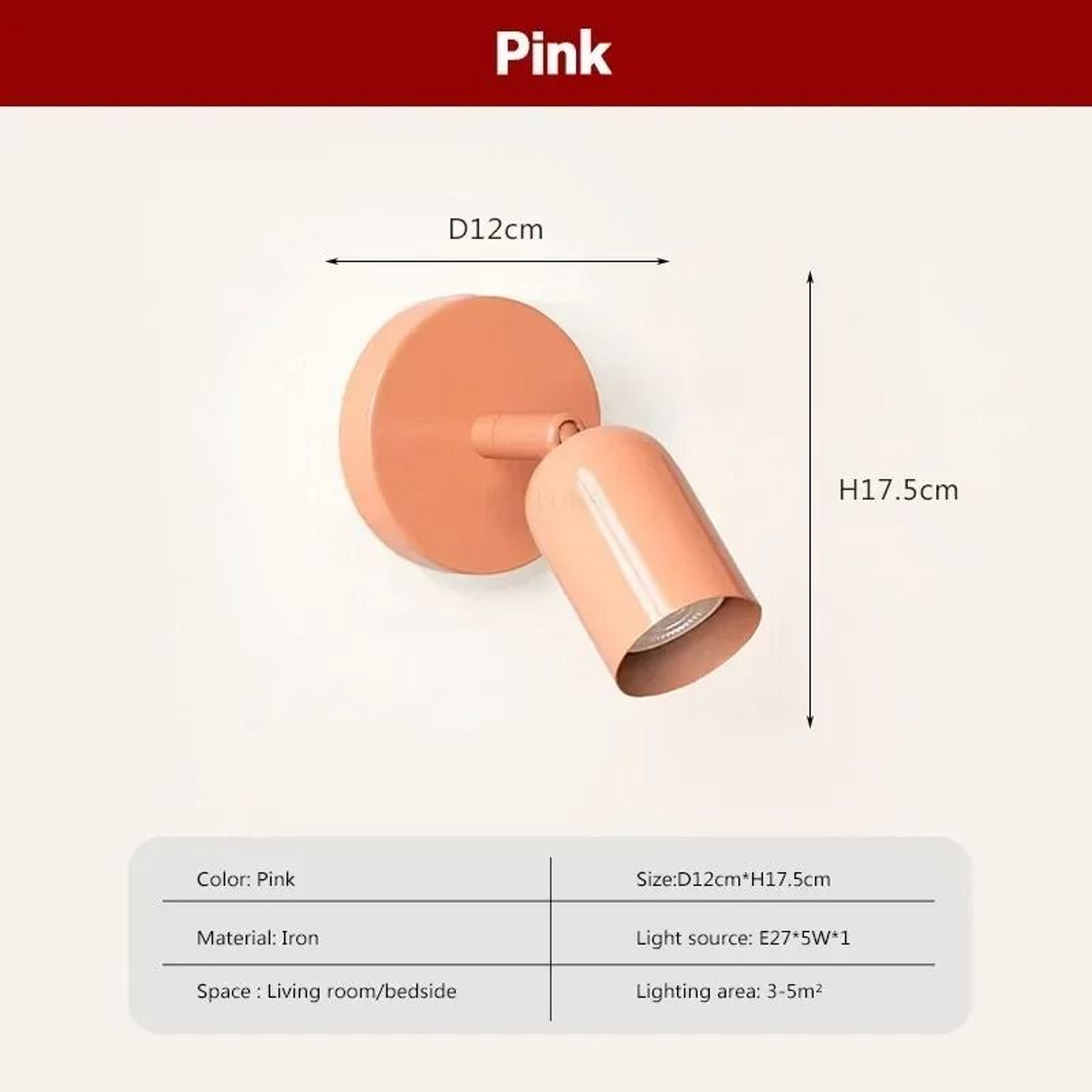 Nordic Minimalist Macaron E27 LED Wall Lamp Single Head Decorative Sconce For Bedroom Dining Room   6