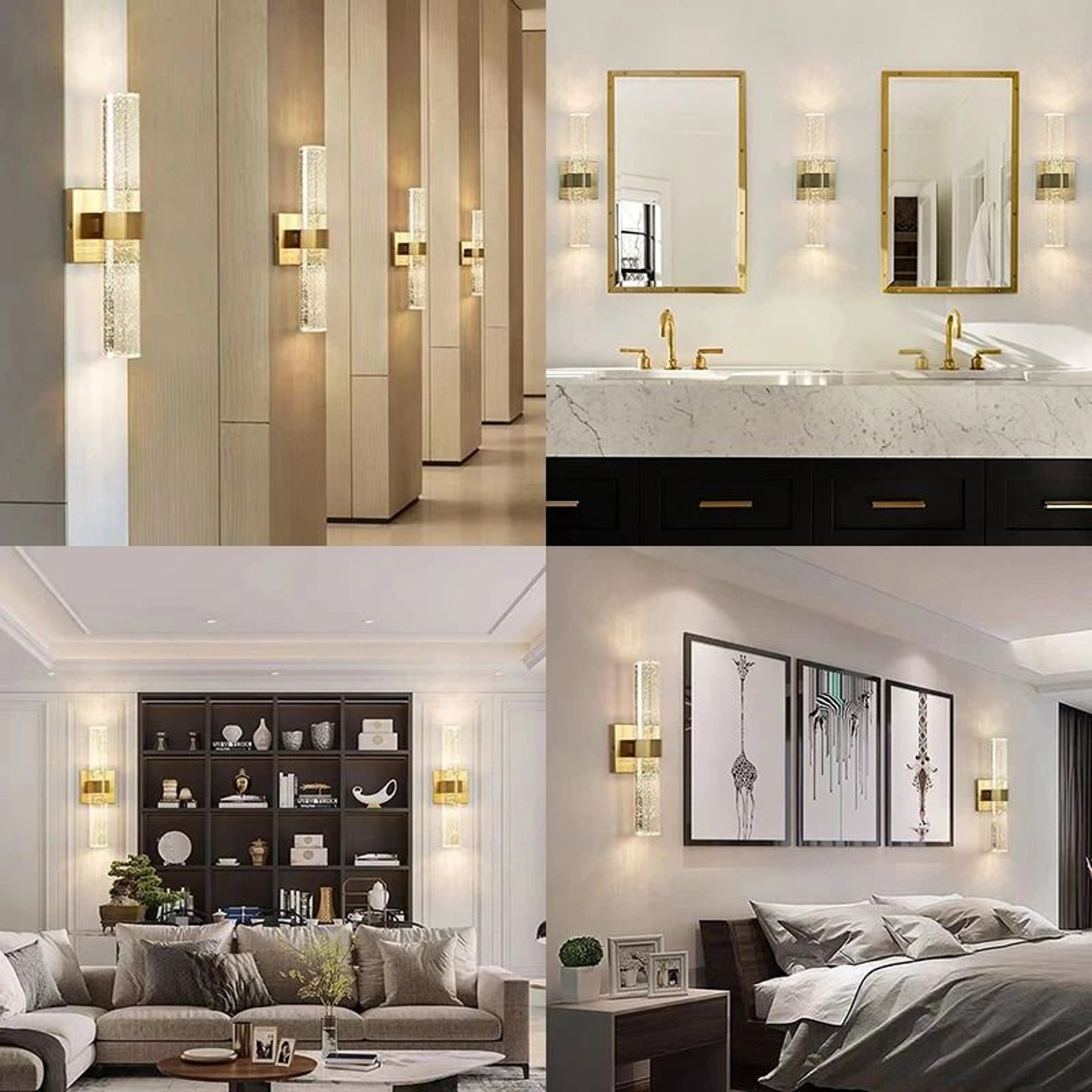 Modern Bubble Crystal LED Wall Lamp Mirror Sconce 1