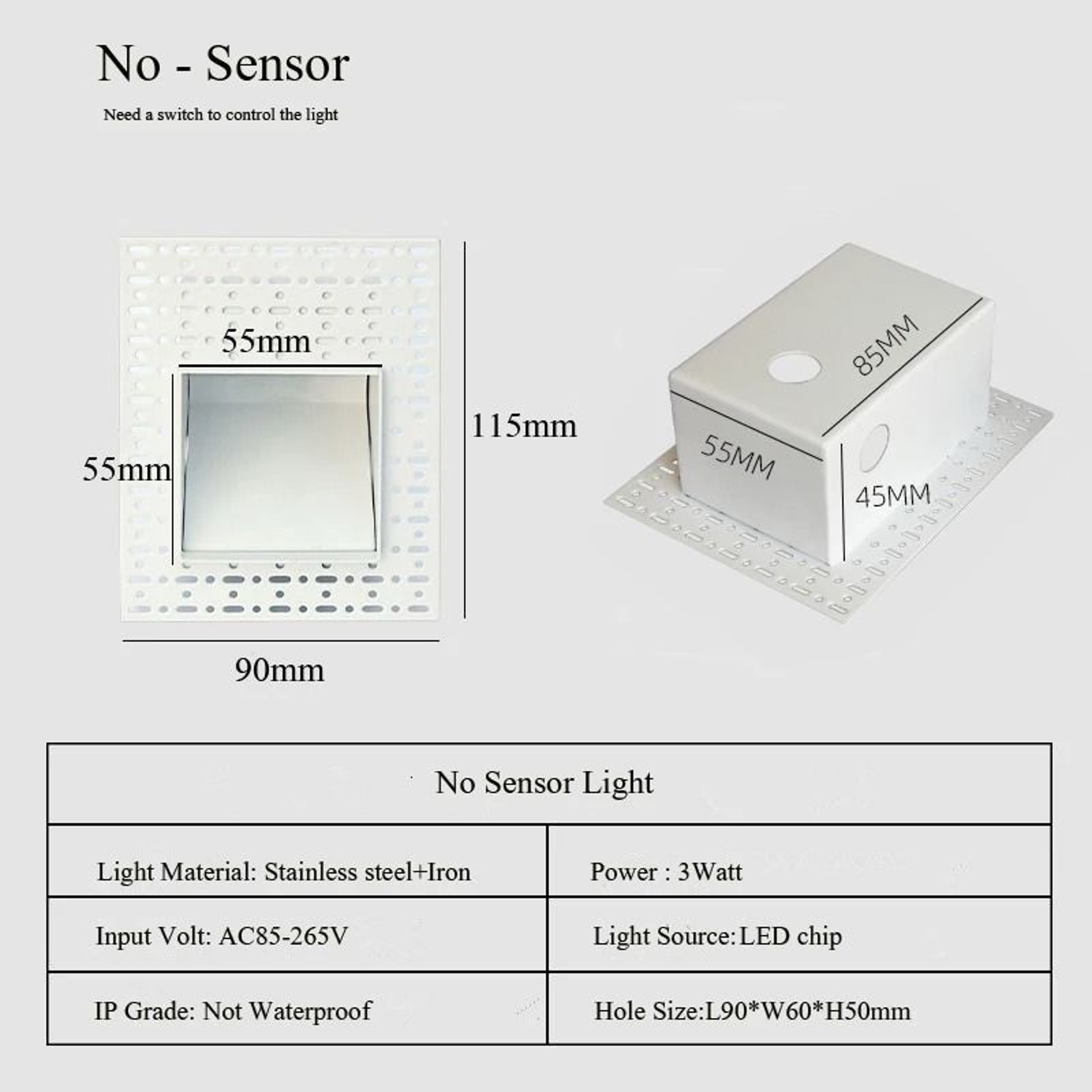 Embedded PIR Motion Sensor LED Step Light For Staircase  Corridor 7