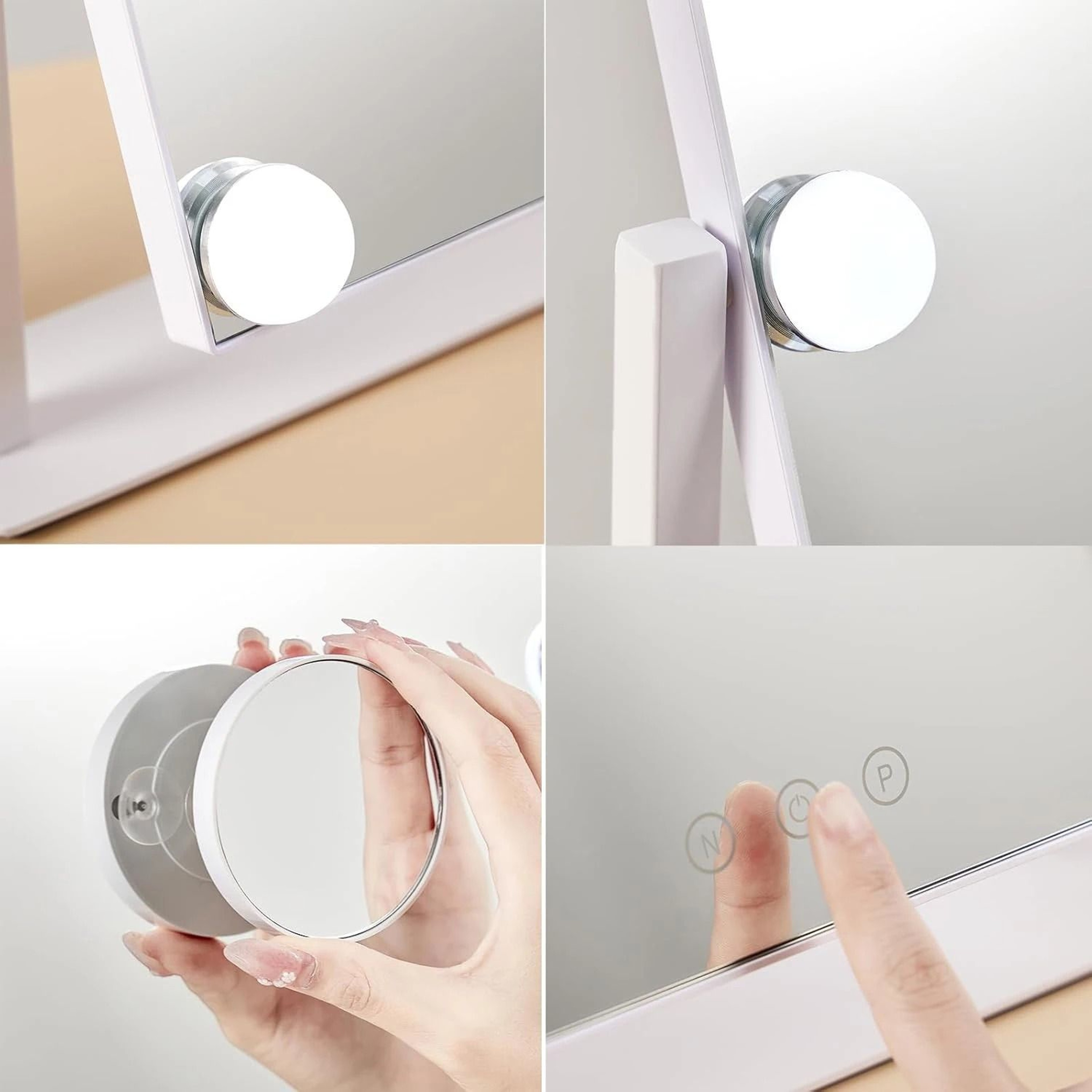Hollywood Style Vanity Makeup Mirror With 12 Dimmable LED Bulbs  10X Magnification 5
