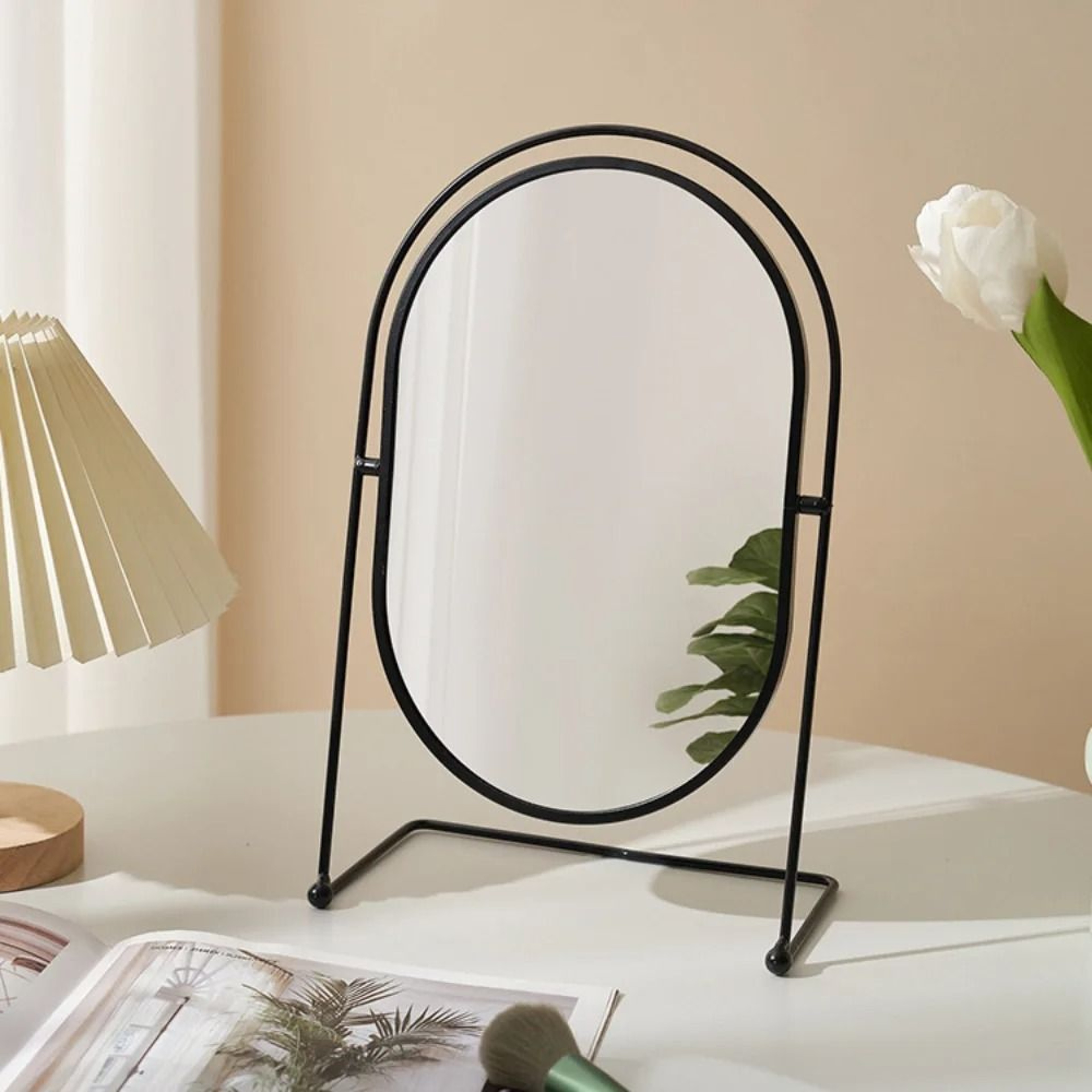 Iron Art Nordic Oval Desktop Vanity Mirror With 360 Rotation 3