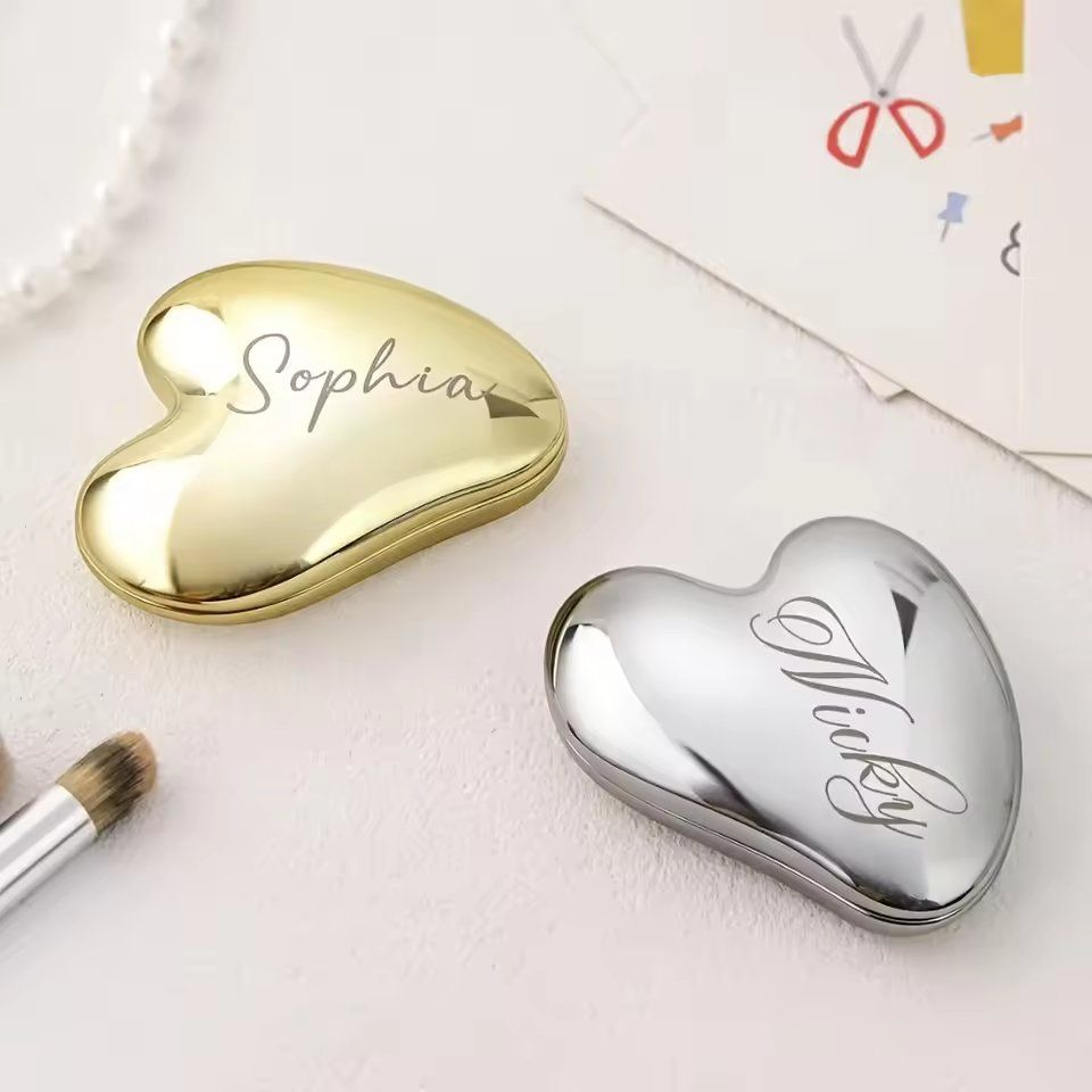 Custom Name Personalized Engravable Compact Pocket Travel Mirror 3
