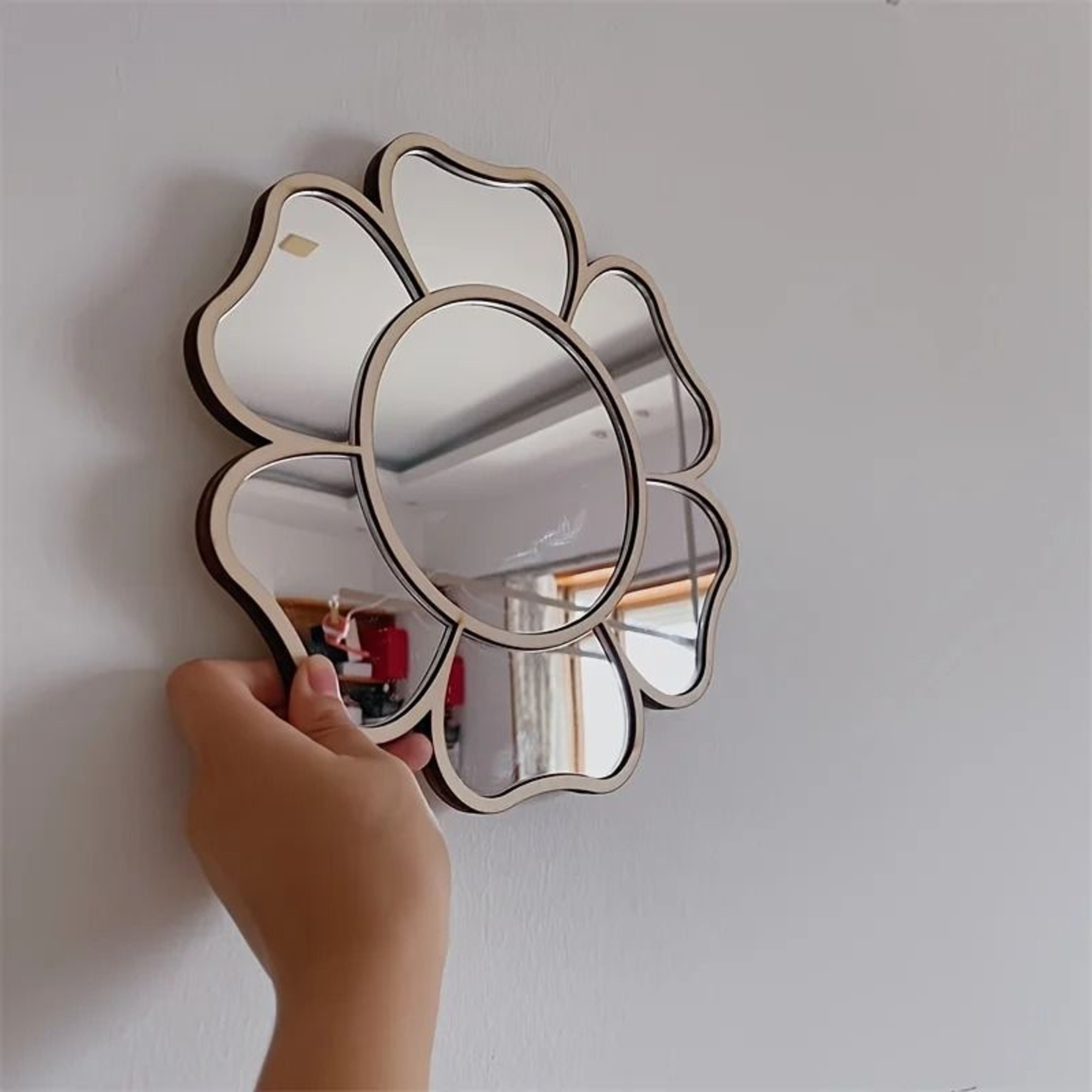 Ins Nordic Small Daisy Decorative Wall Mirror For Girls Bedroom  Living Room 4