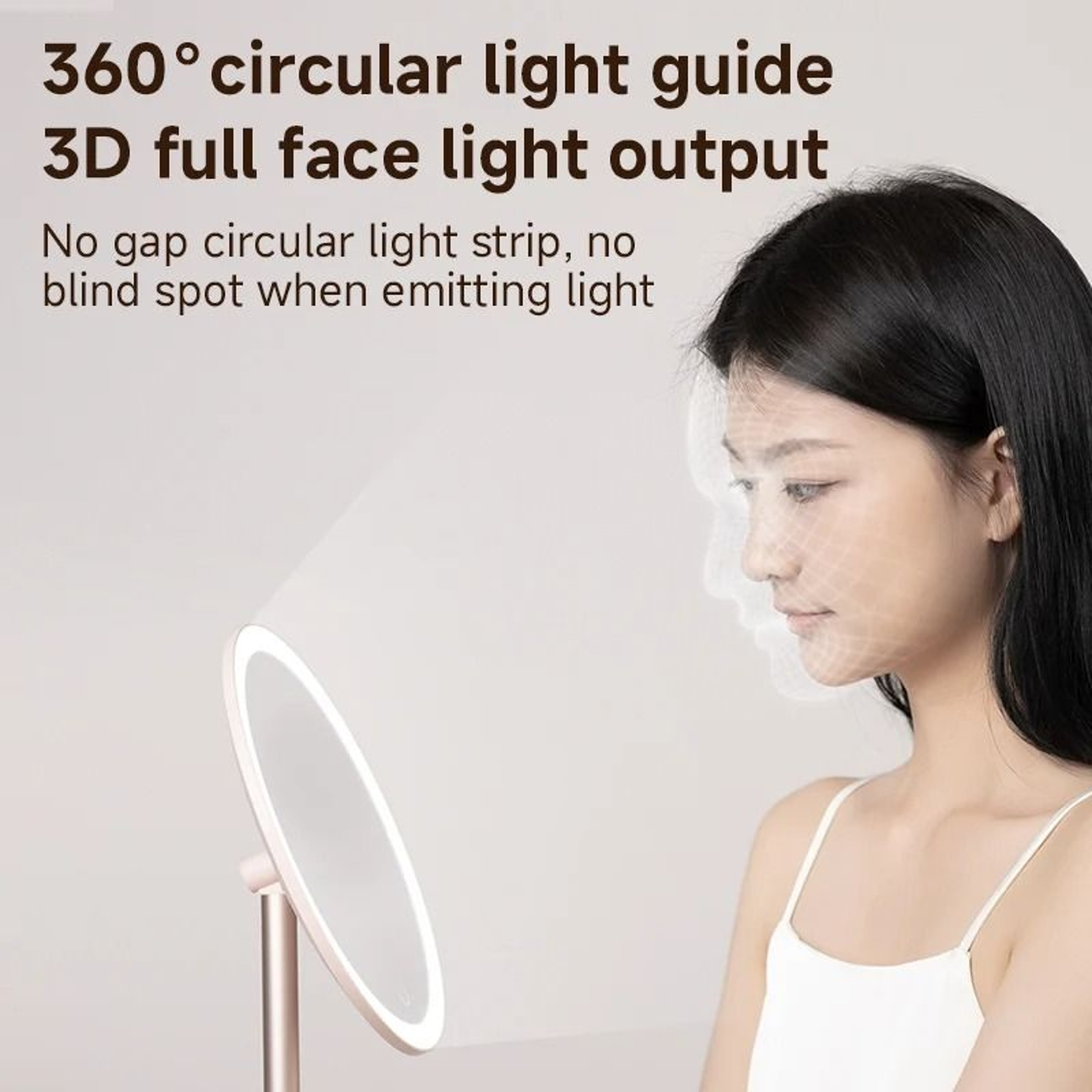 DOCO Premium Metal Desktop LED Makeup Mirror With Smart Adjustable Illumination 5