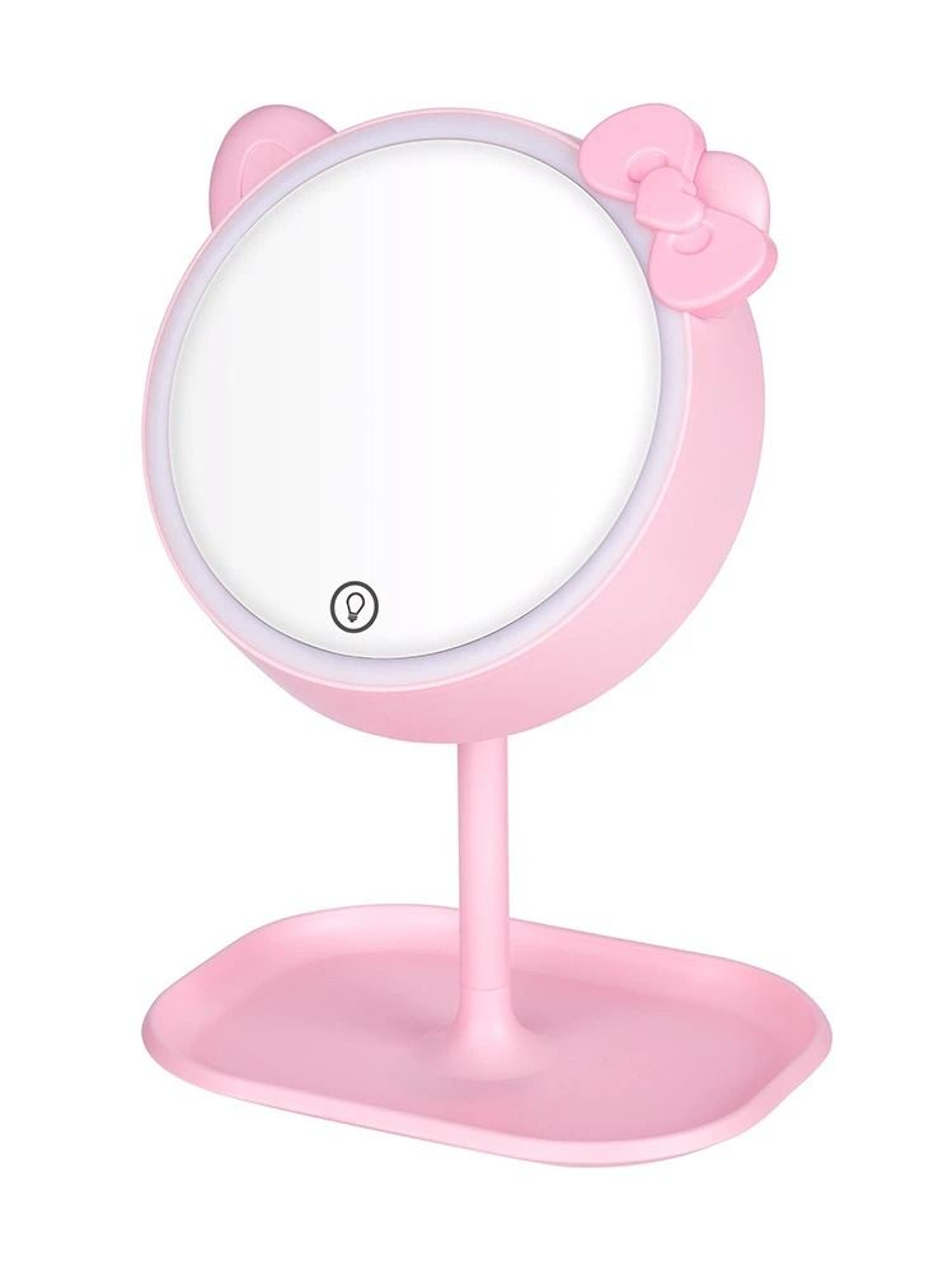 Pink Cat LED Desktop Makeup Mirror With TouchScreen Light Adjustment 6