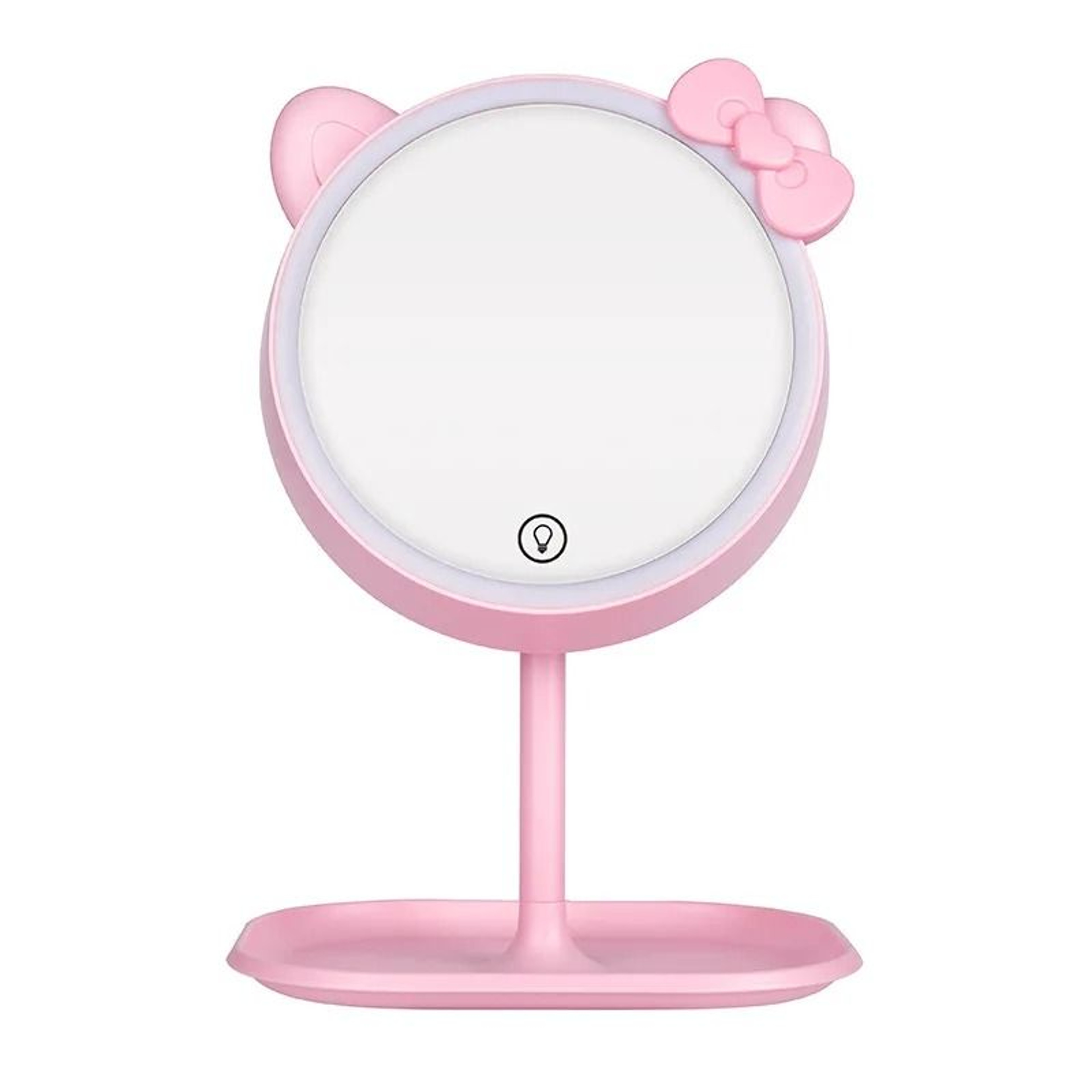 Pink Cat LED Desktop Makeup Mirror With TouchScreen Light Adjustment 5