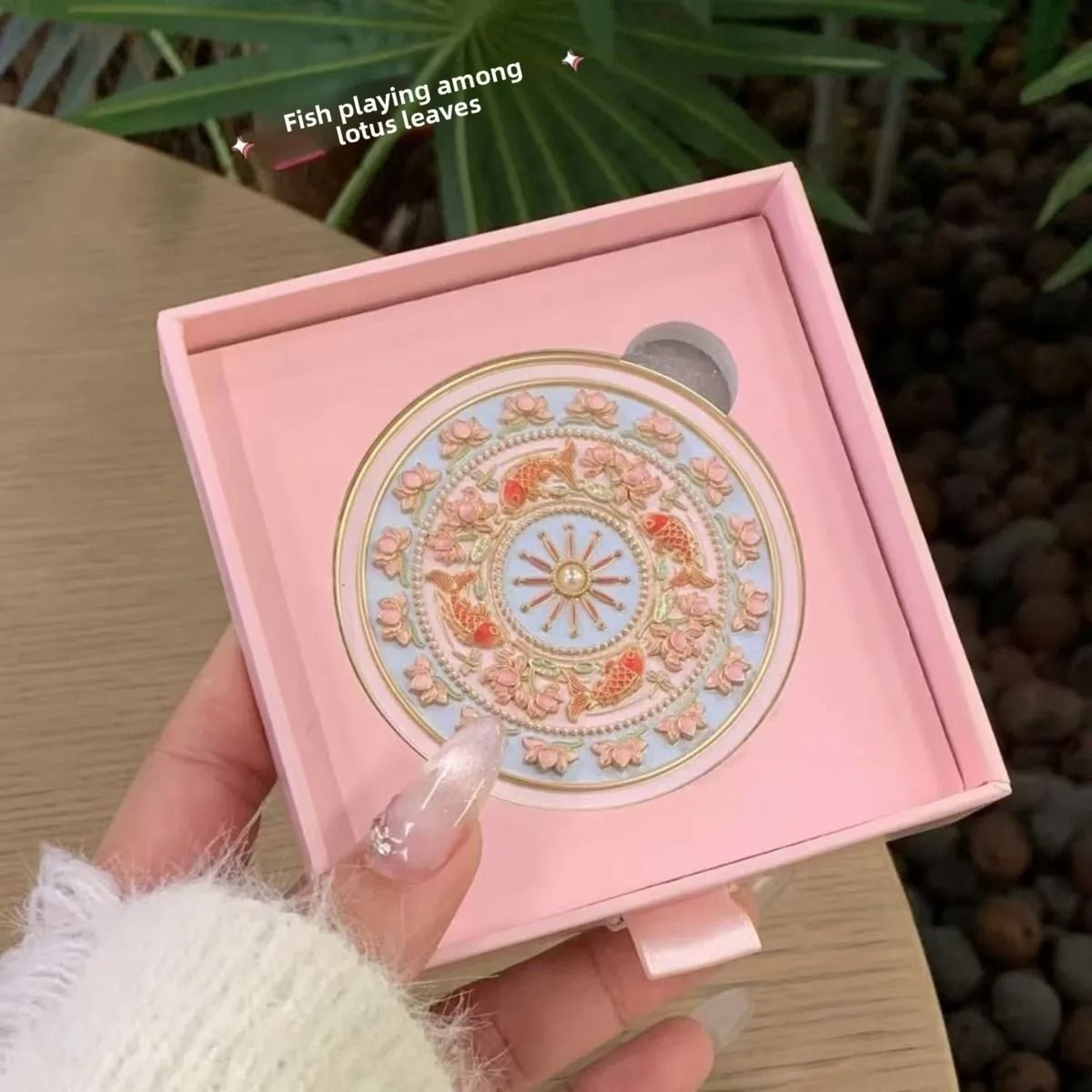 Beijing Oriental Flower  Bird Folding DoubleSided Handheld  Desktop Mirror 9