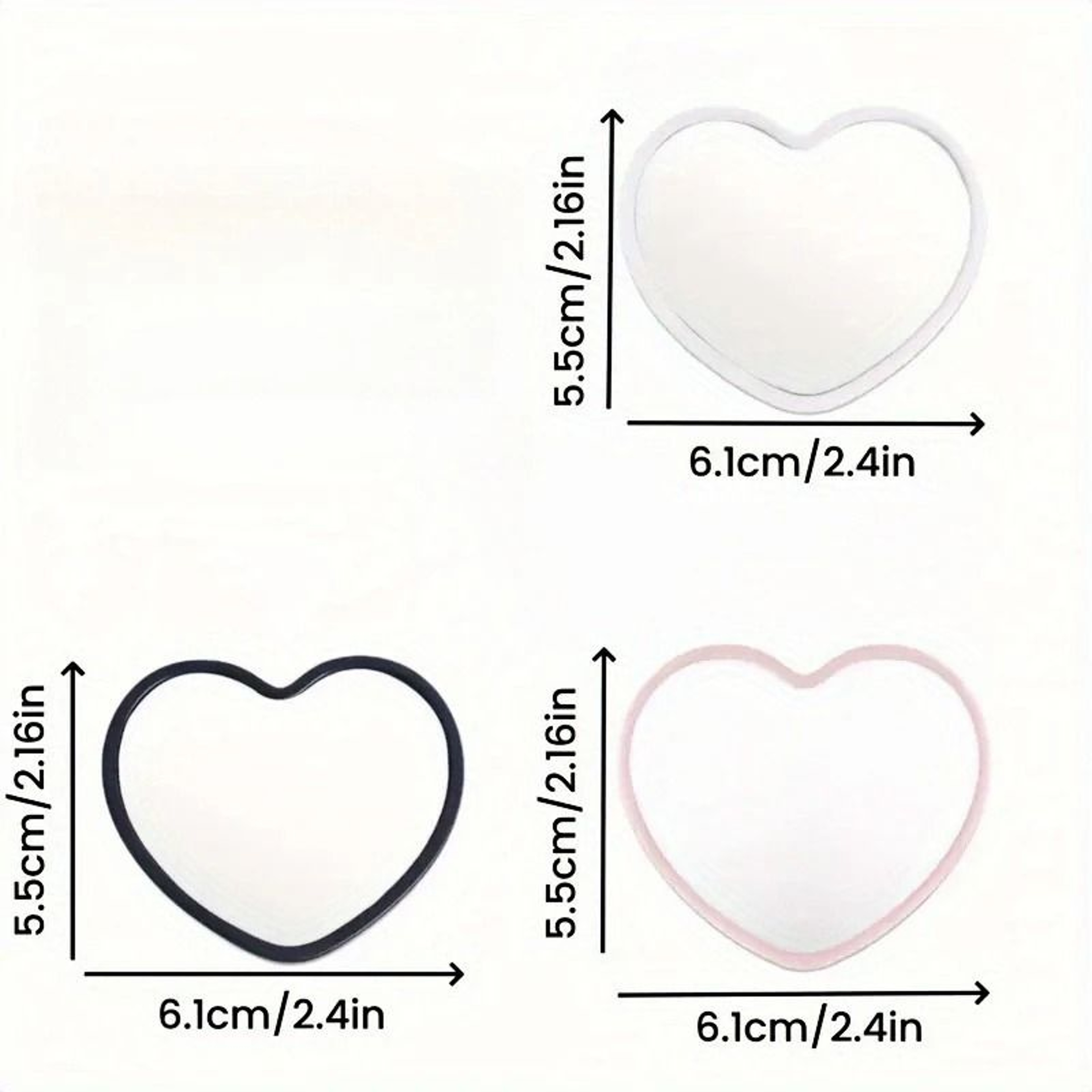 30Piece Bulk Pack HD Mini Love HeartShaped Portable Vanity Makeup Mirrors 4