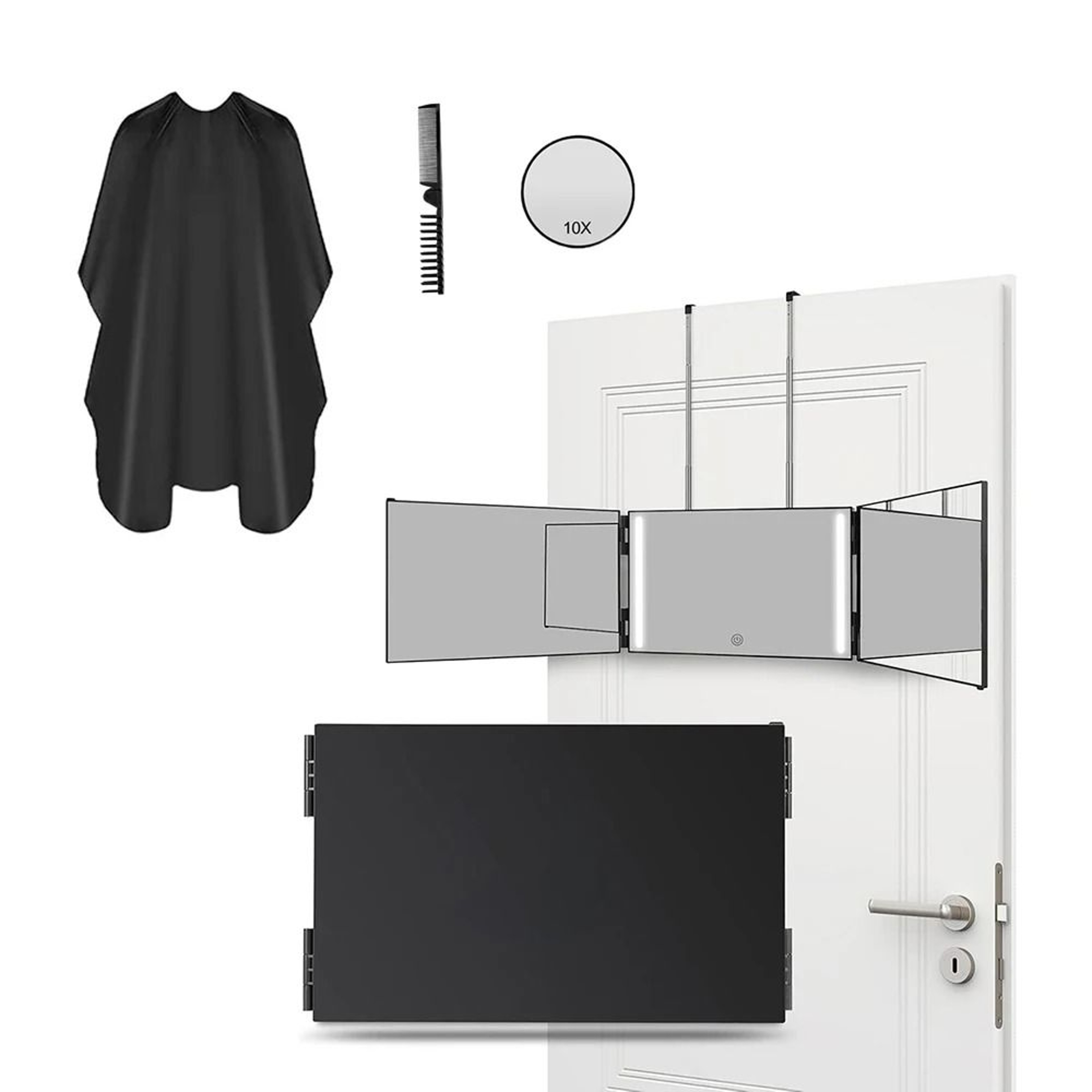 Travel 360 Trifold Vanity Mirror With Telescoping Hooks 7