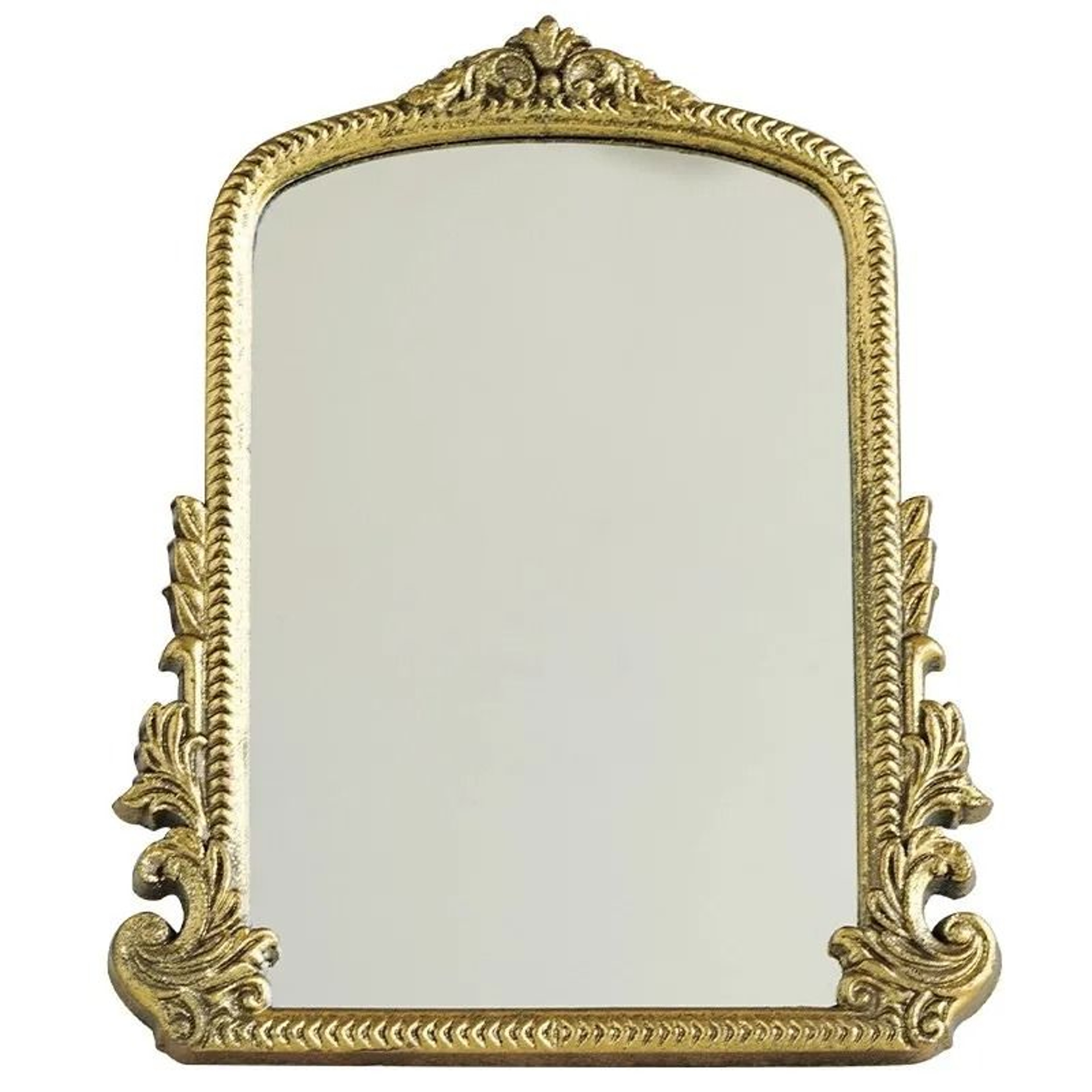 Vintage Gold Arch Table Standing Vanity Mirror For Antique Desk Decor 0