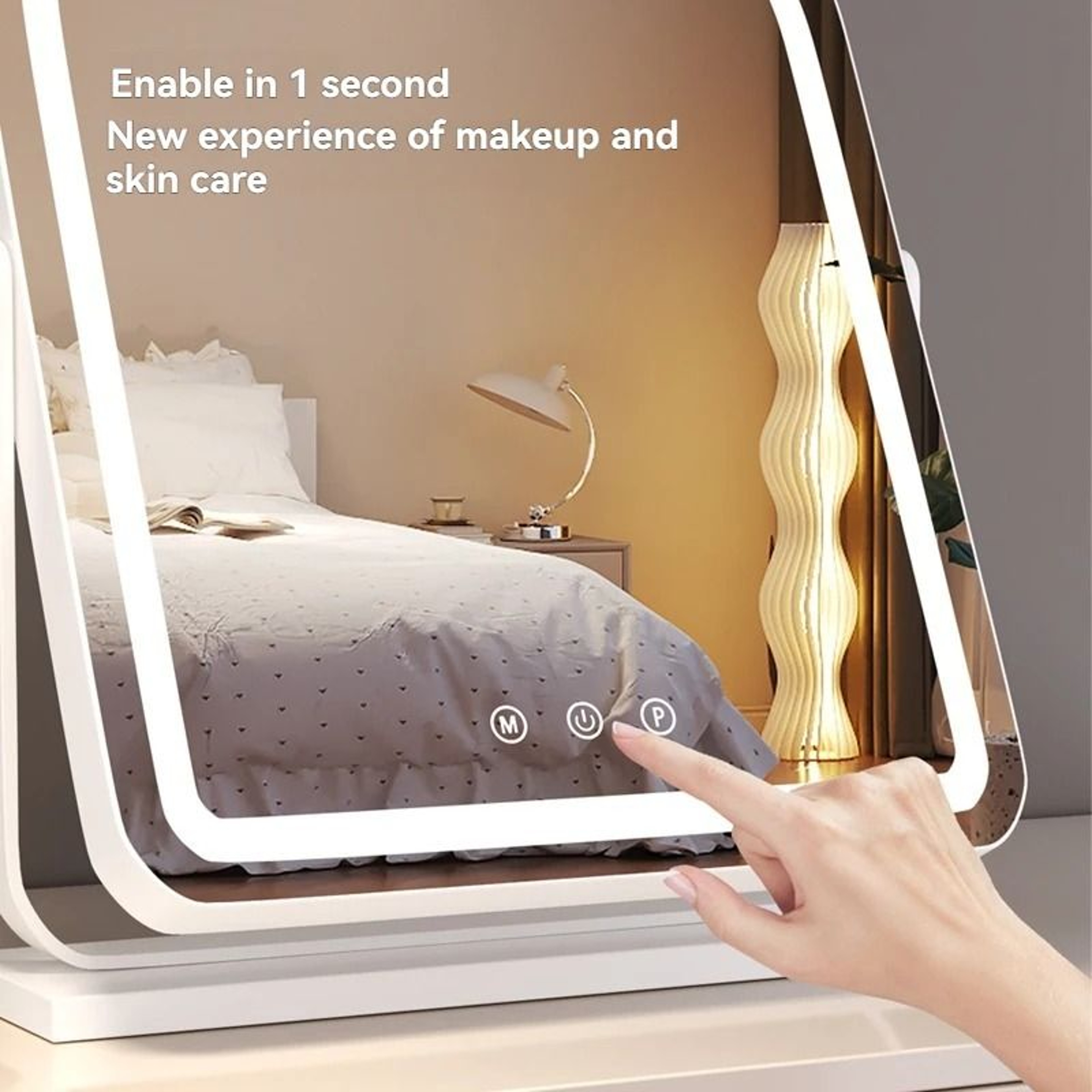 Desktop Large LED Makeup Mirror With Fill Light For Bedroom  Professional Beauty 3