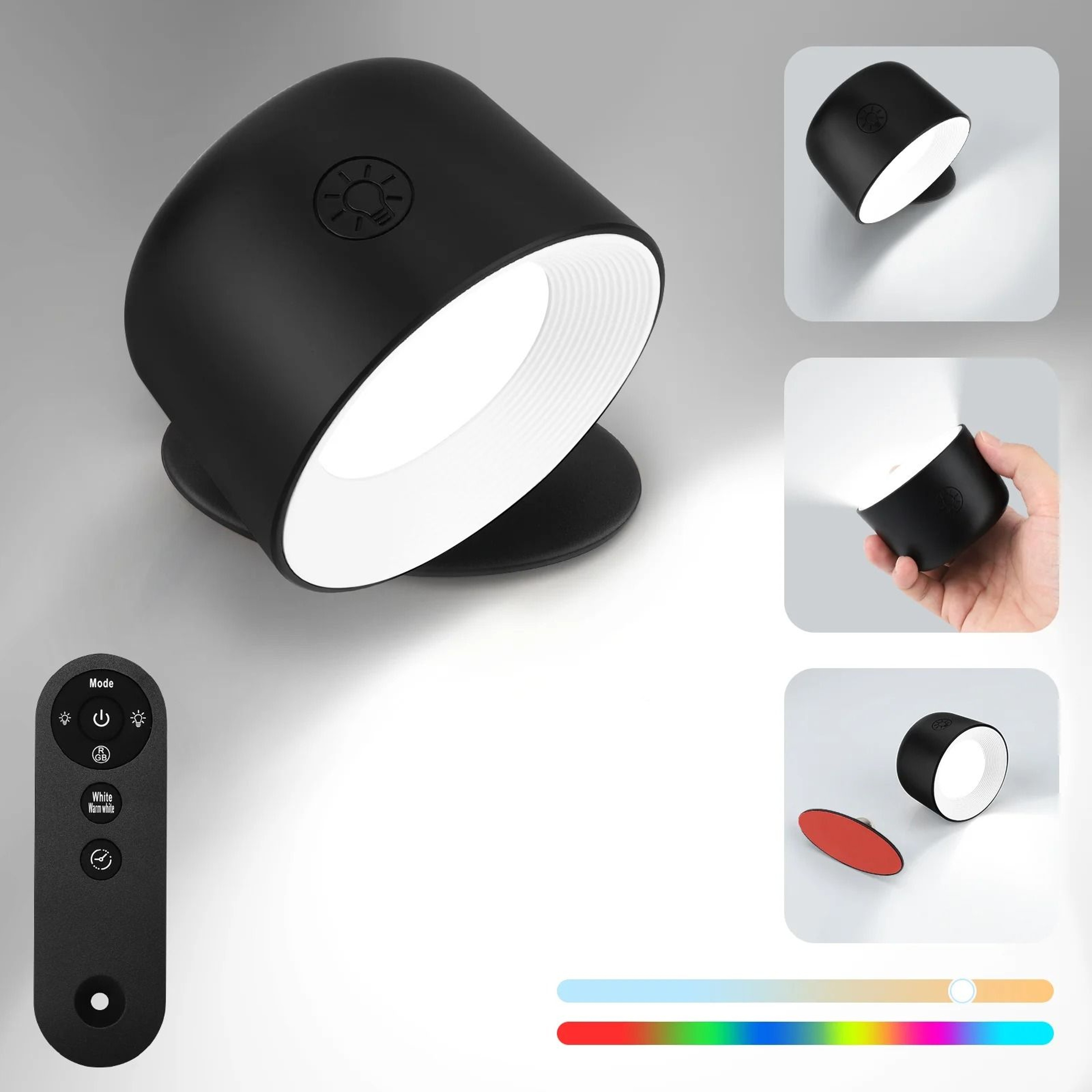 Wireless Round LED Picture Wall Light With Remote Control  RGB Color Changing 7