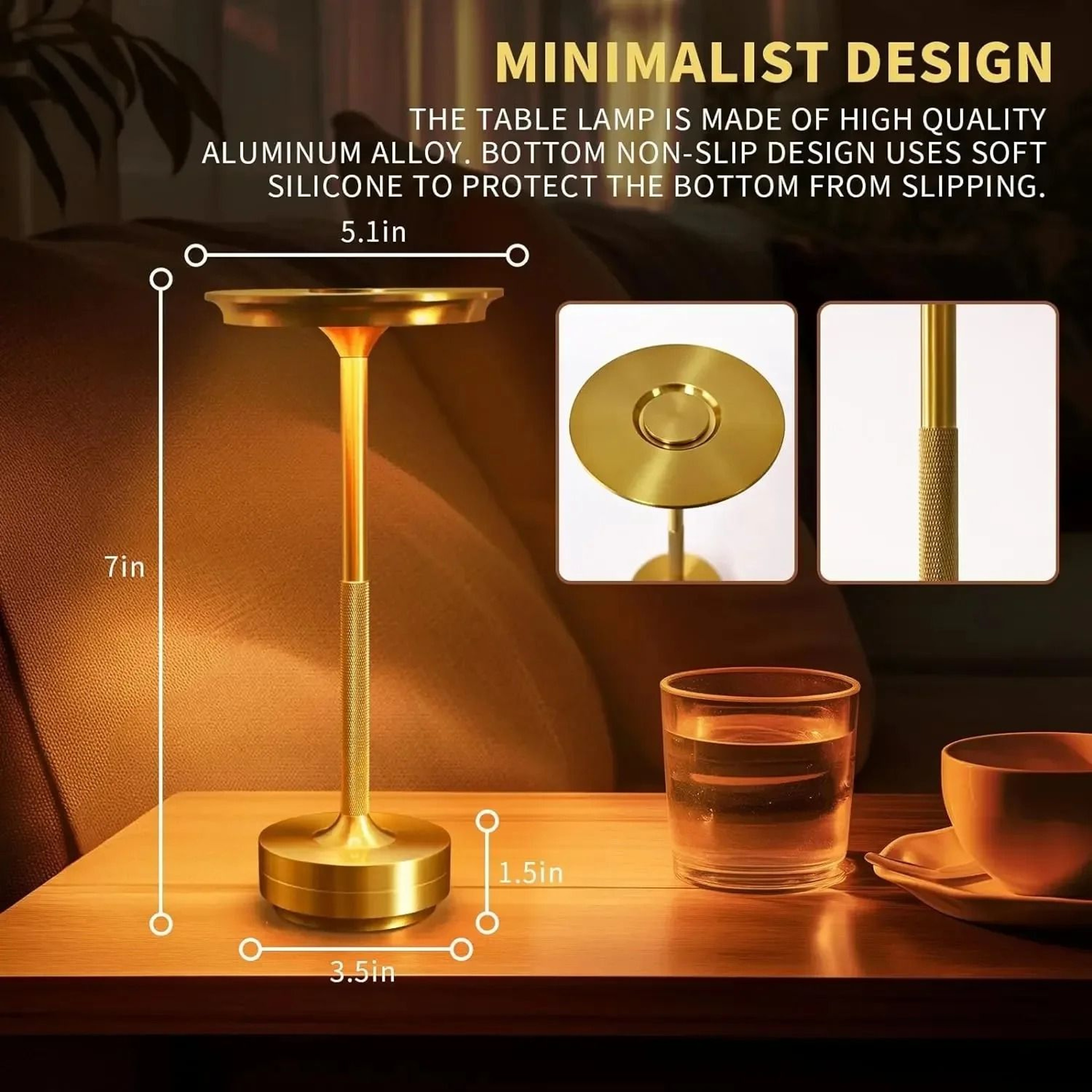 Classic Retro Wireless Dimmable LED Touch Table Lamp With Rechargeable Battery 3