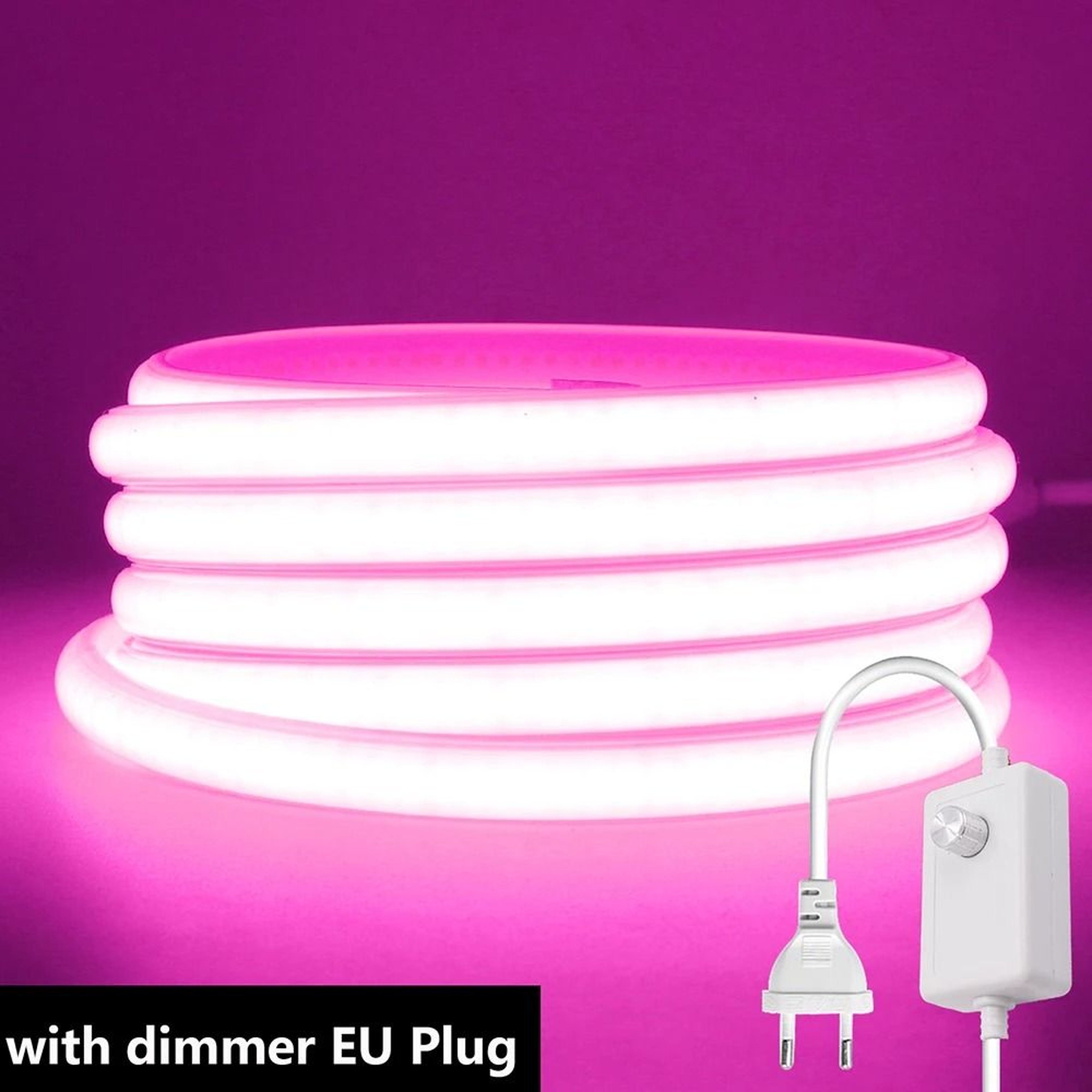220V HighDensity COB LED Light Strip Kit With Inline Dimmer Switch  EU Plug 15