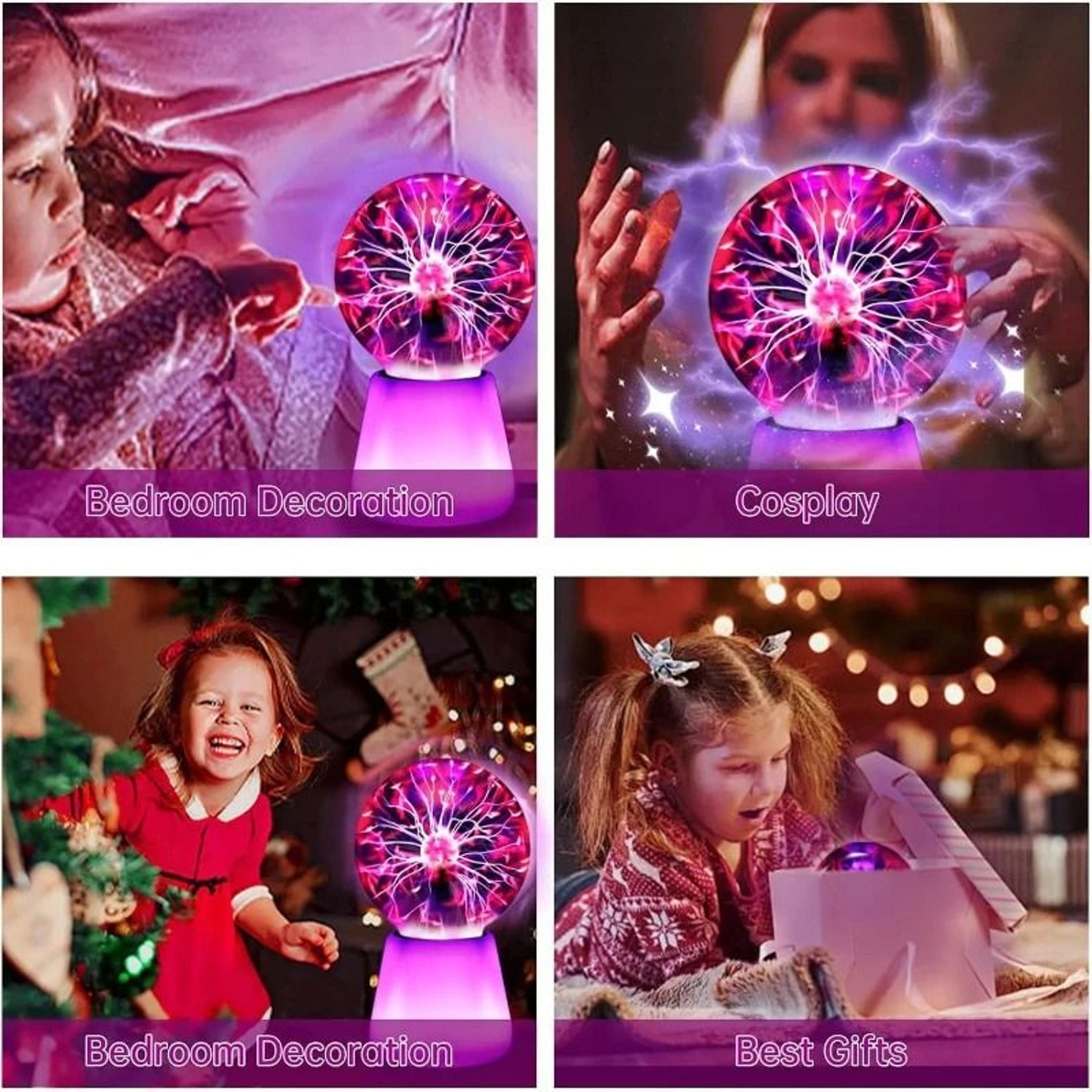 3Inch USBPowered Interactive Plasma Ball Lamp With 7 ColorChanging Lights 5