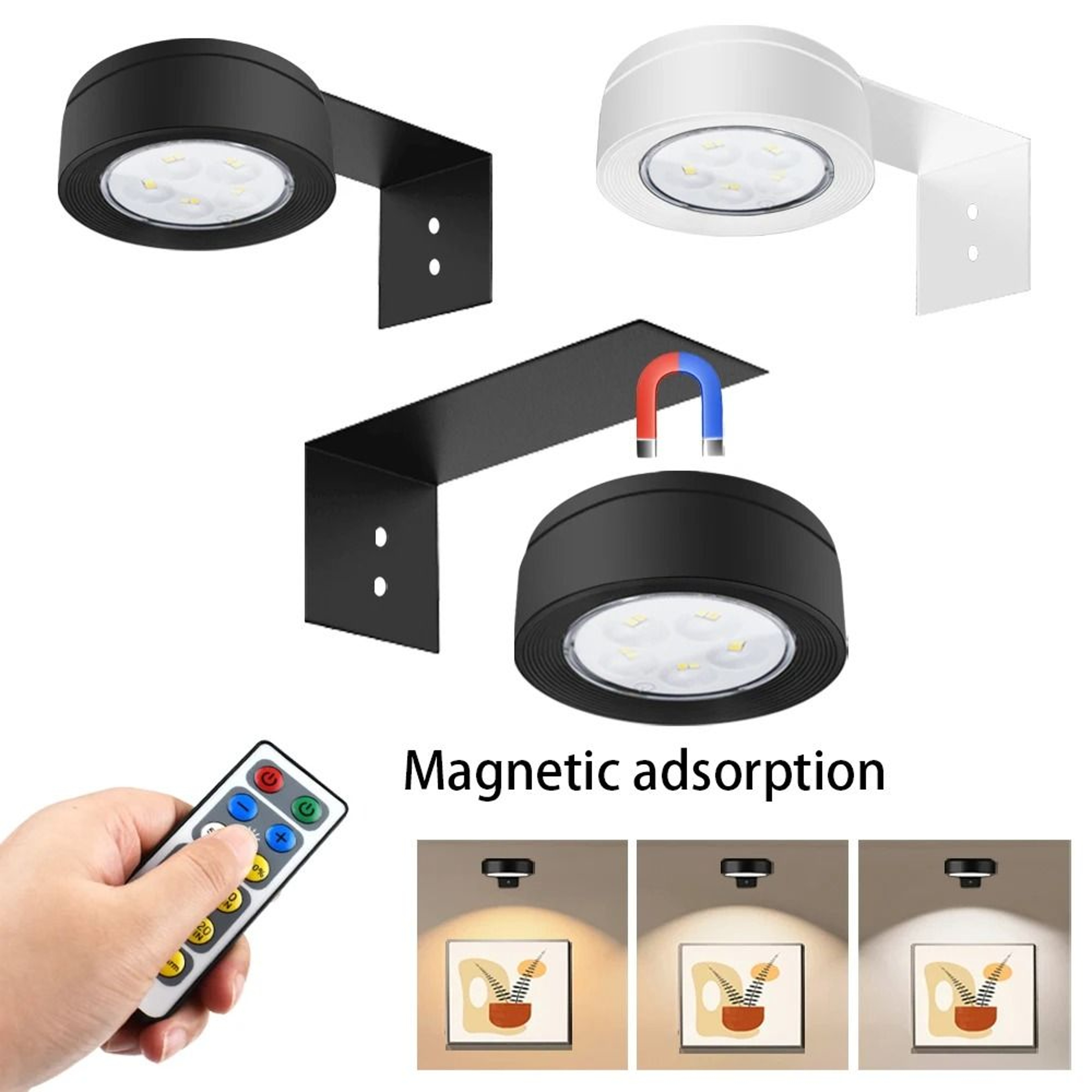 3Color LED Painting Frame Light With Remote  Touch Dimming Battery Powered 1