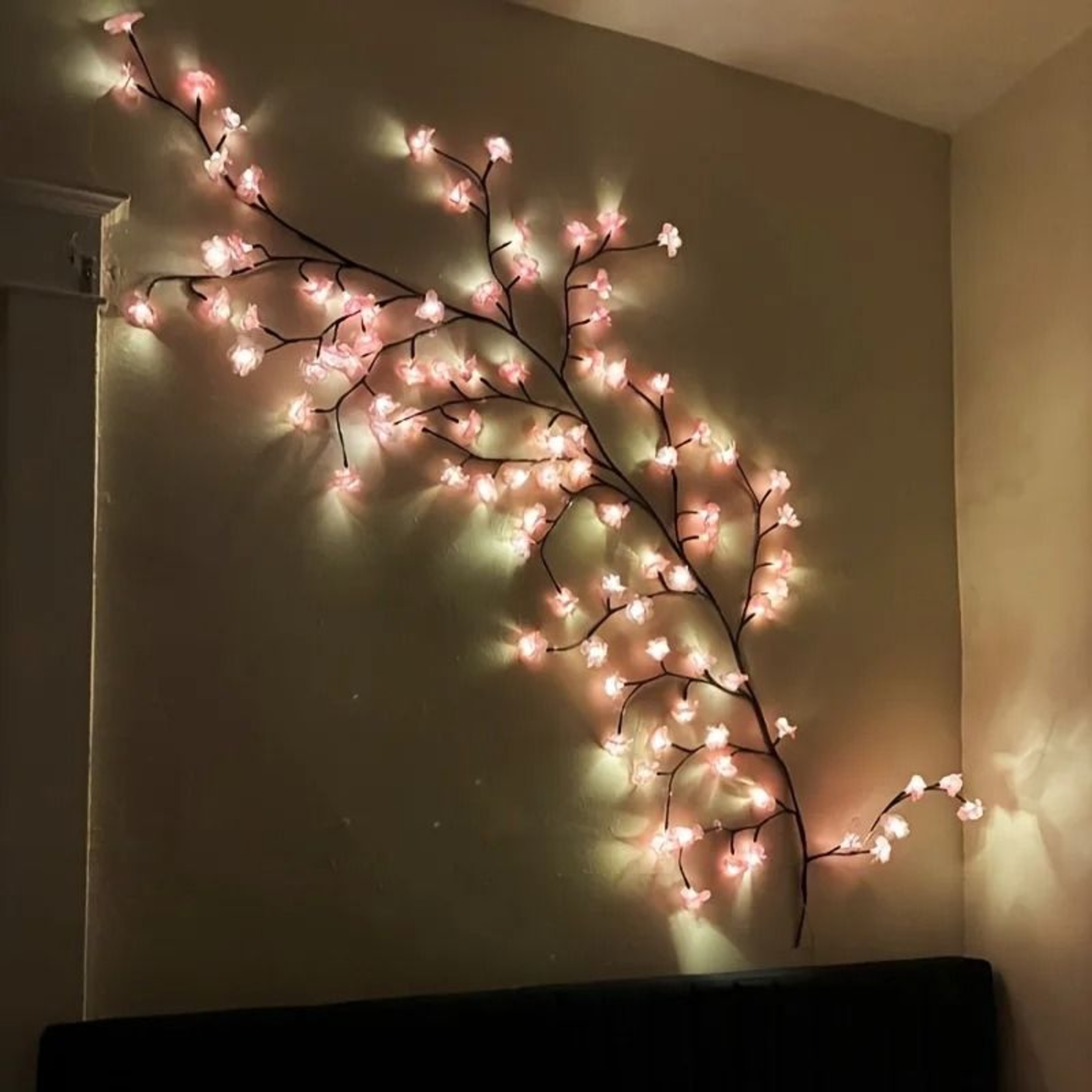 Artificial Flower Vine Cherry Blossom Fairy String Lights USB 5V 8 Lighting Modes 4