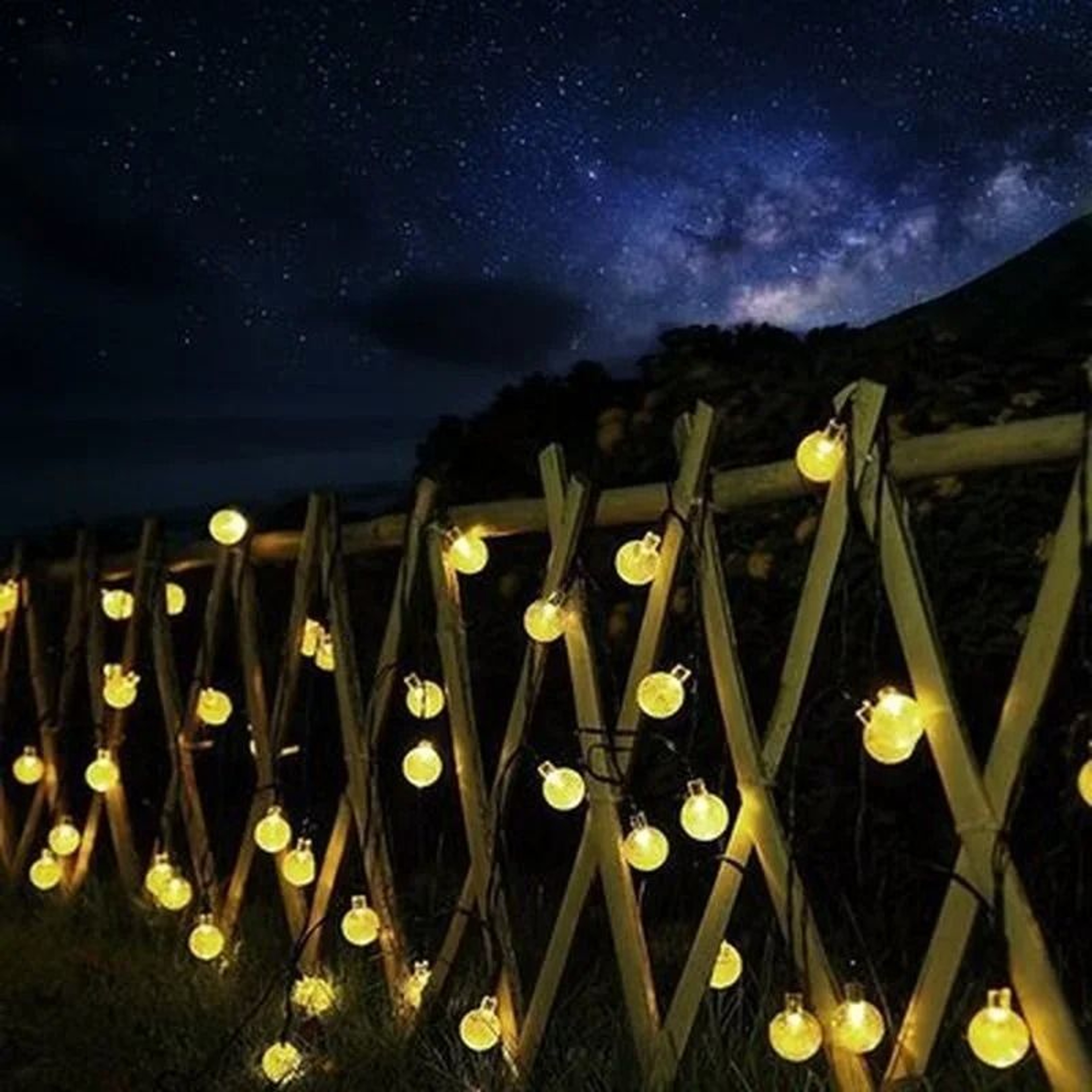 Solar Crystal Globe LED String Lights 60 LED 8 Modes IP65 Waterproof 1