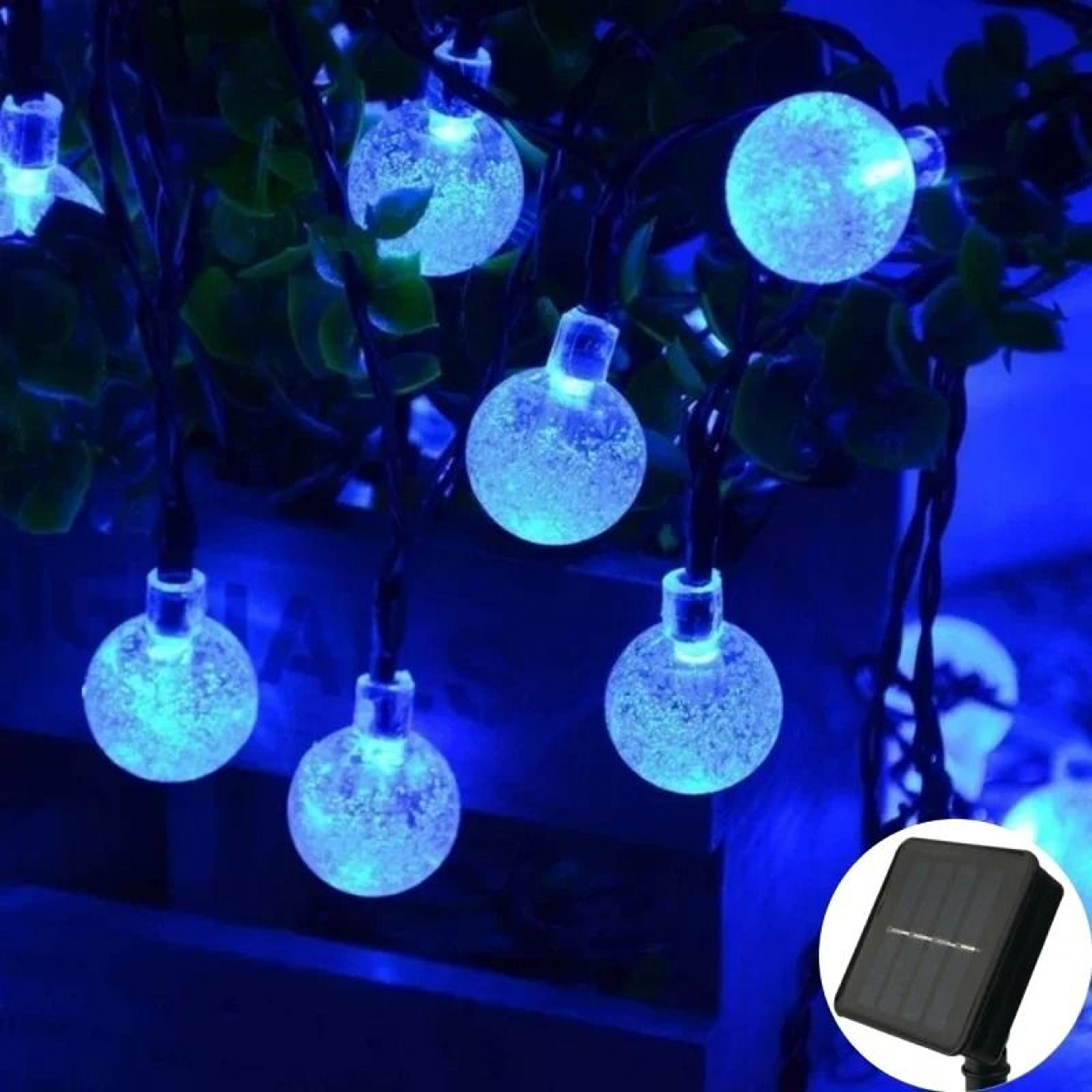 Solar Crystal Globe LED String Lights 60 LED 8 Modes IP65 Waterproof 6