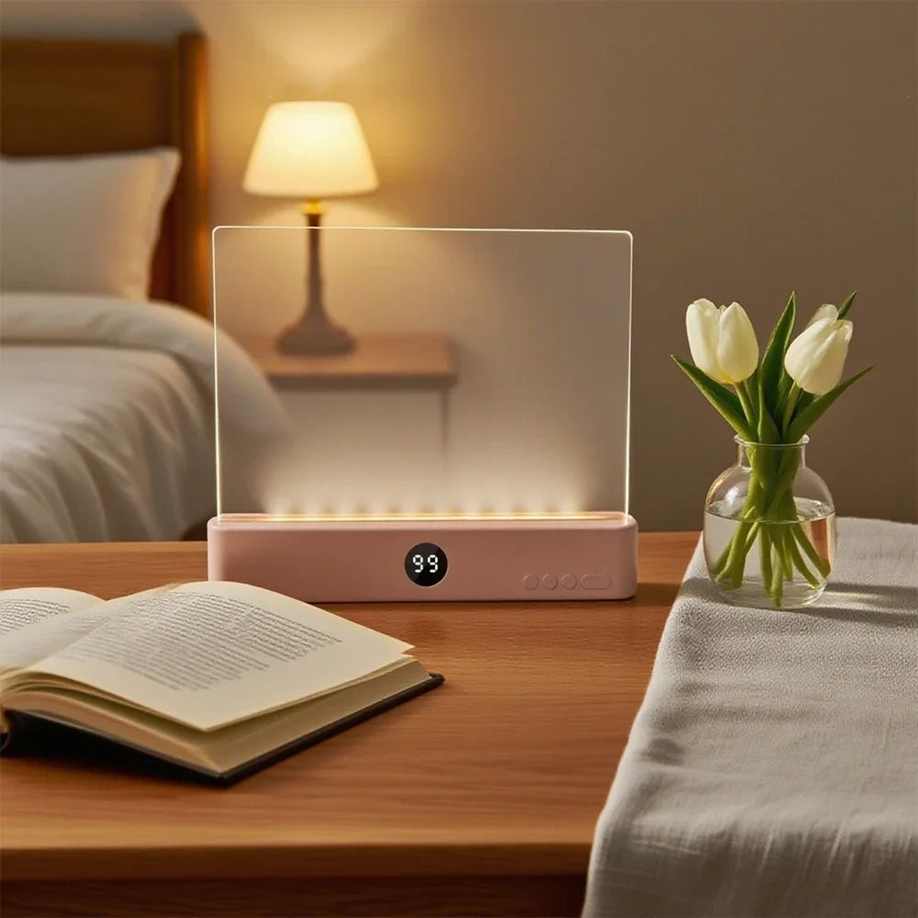 2in1 LED Flat Panel Book Light Rechargeable Night Vision Reading Lamp 1
