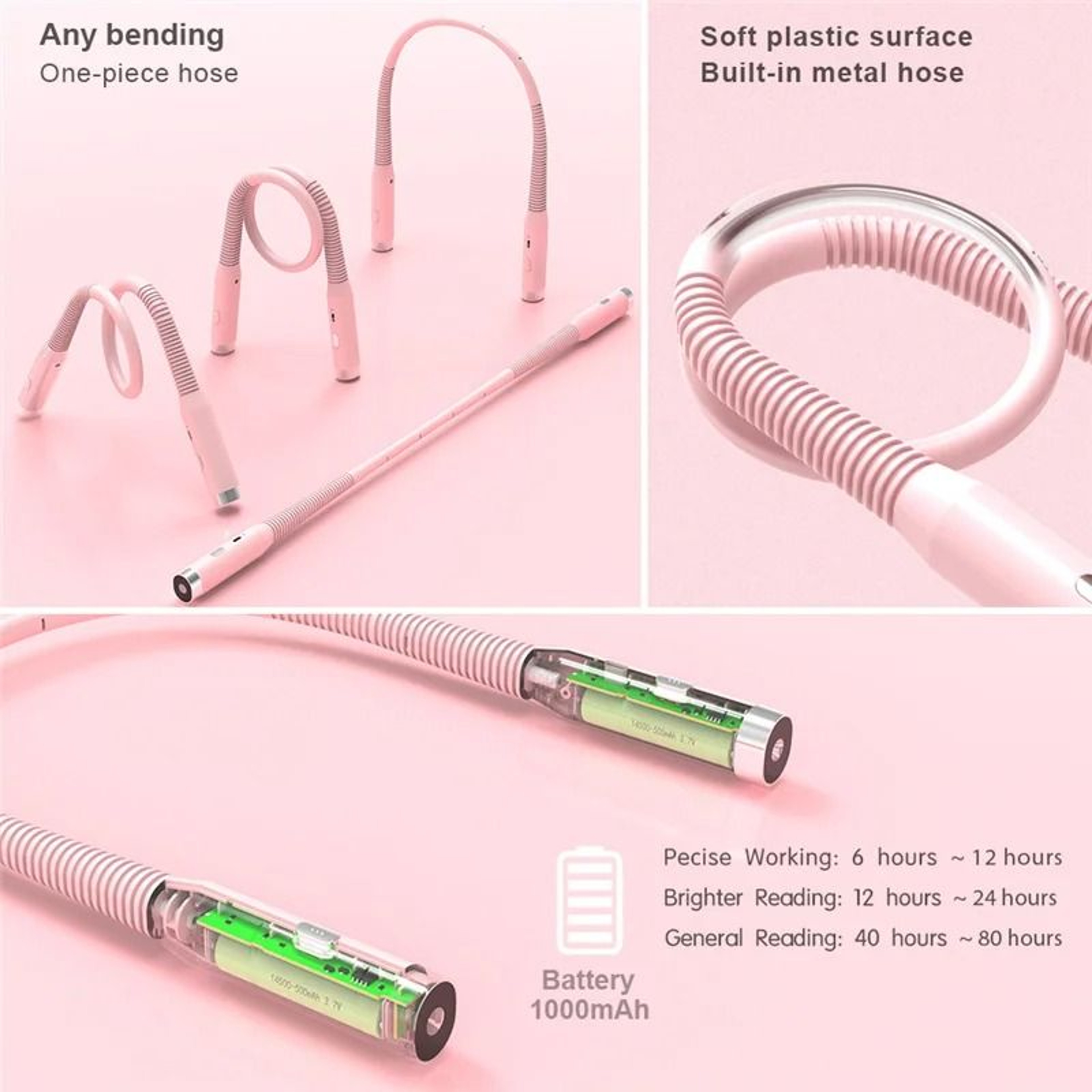 HandsFree Rechargeable LED Neck Reading Light 3 Modes Portable Hug Lamp 3