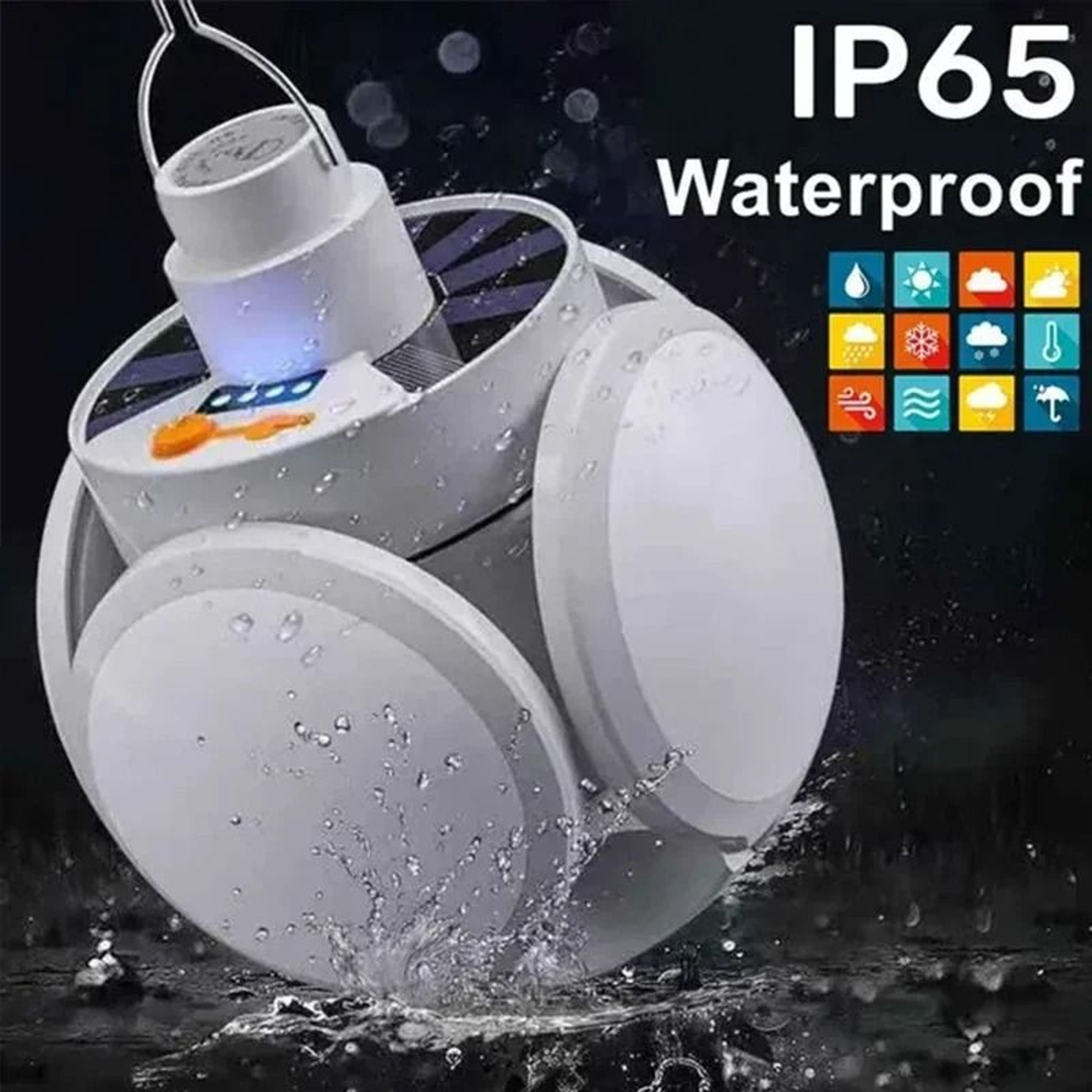 Solar Outdoor Folding LED Light Portable USB Rechargeable Camping Search Torch 4