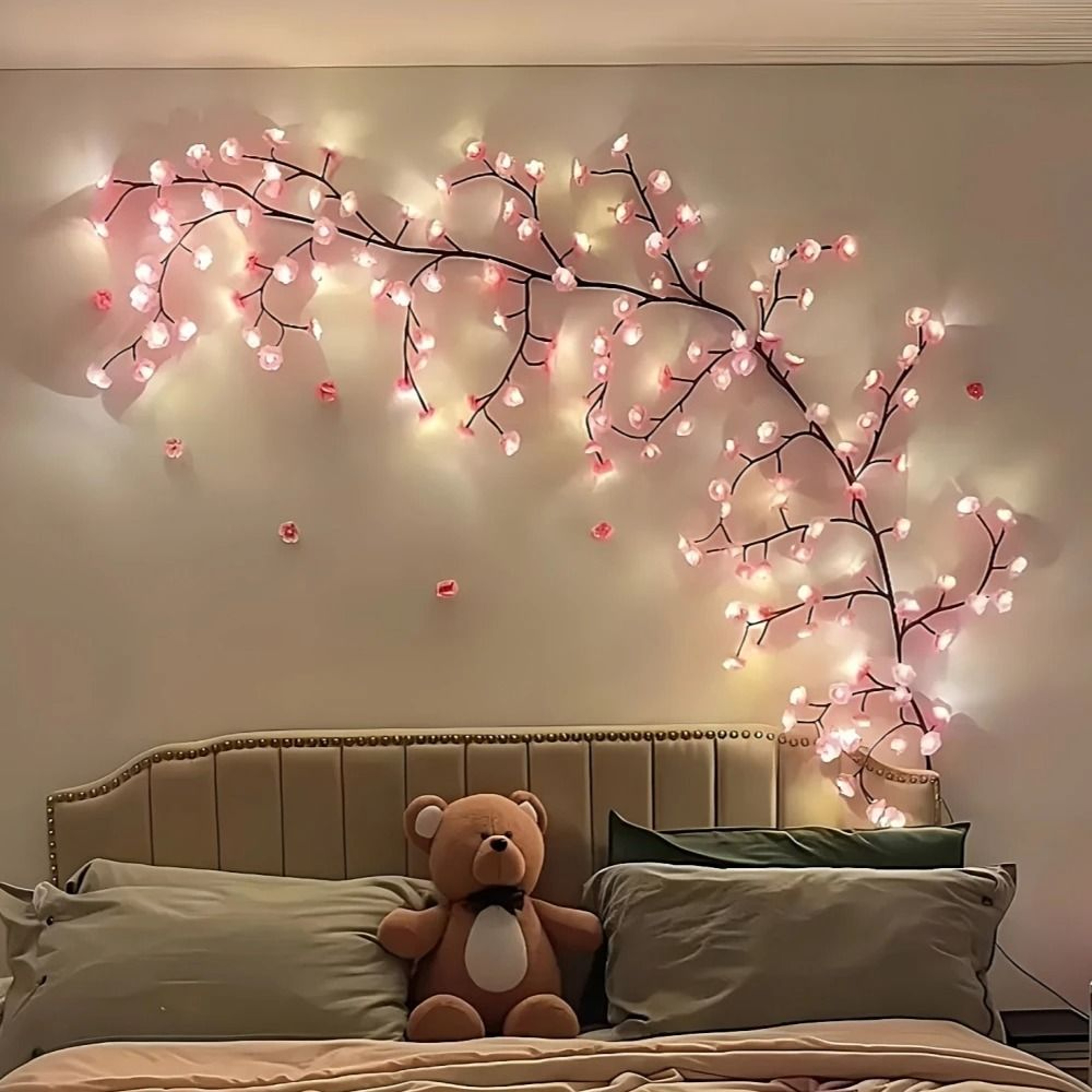 Dimmable USB Cherry Blossom Tree LED Light Artificial Flower Branch Table Lamp 2
