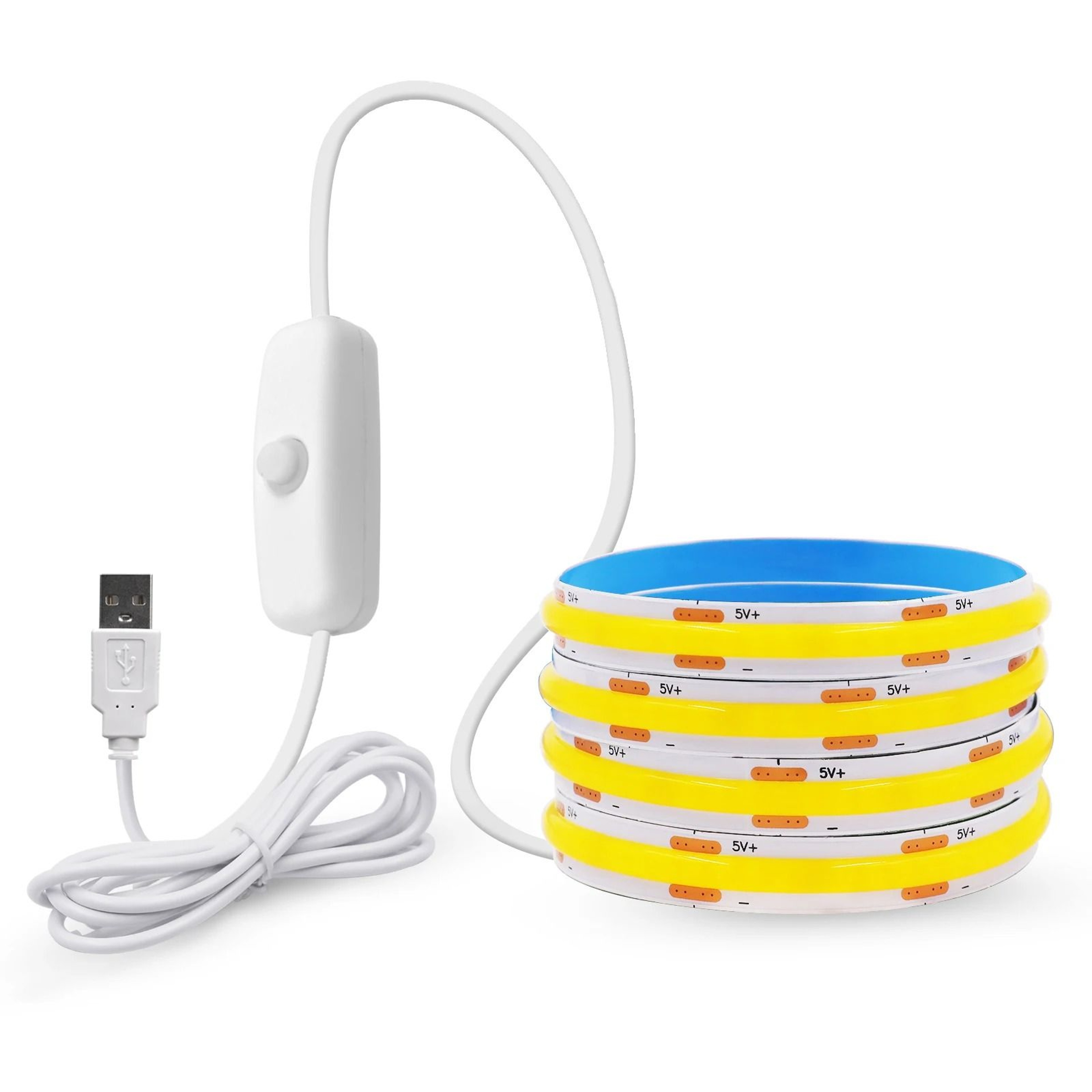 5V USB Touch Dimmer COB LED Strip Light Flexible Linear Tape Ribbon 7