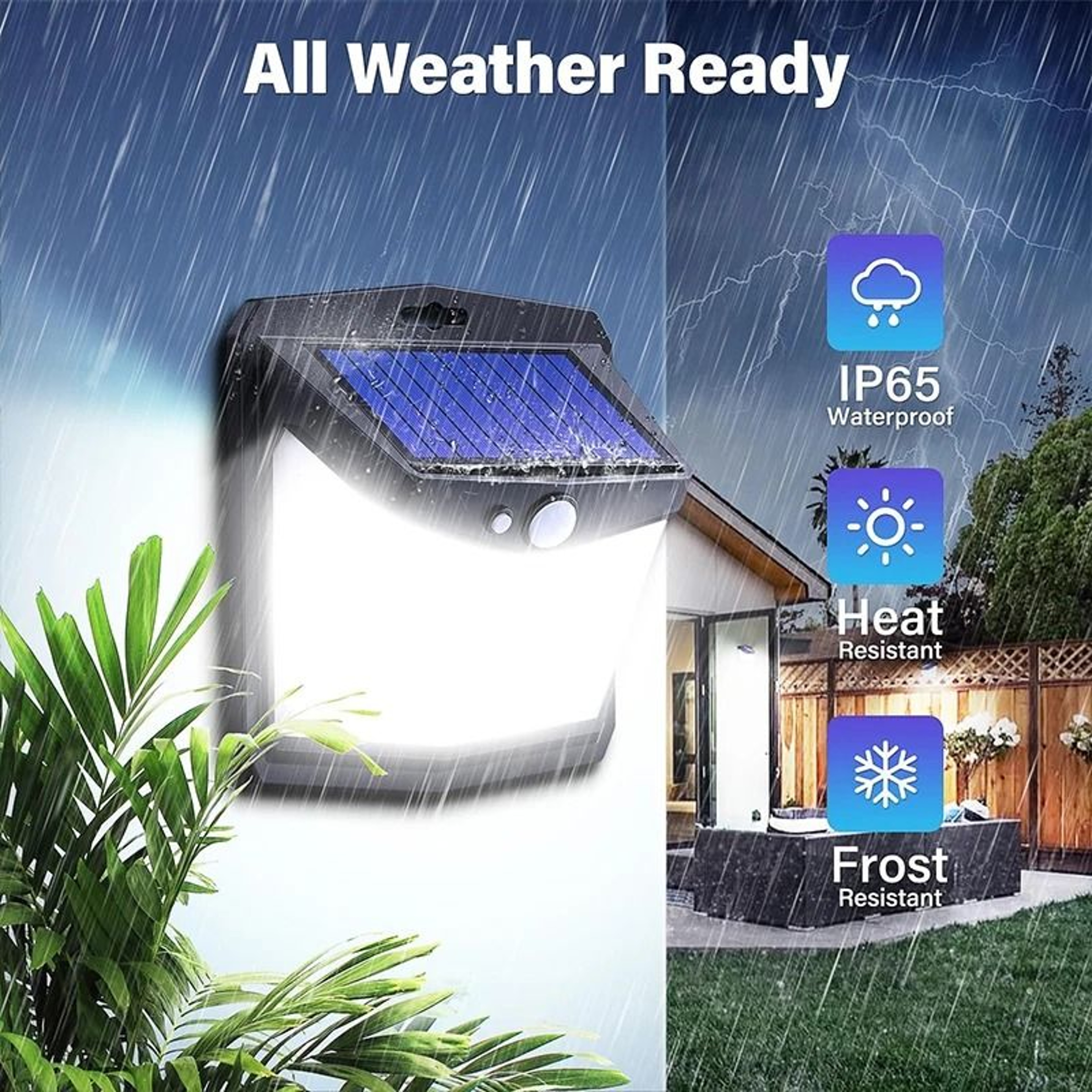 128 LED Outdoor Solar Motion Sensor Security Light IP65 Waterproof Wall Lamp With 3 Lighting Modes 3