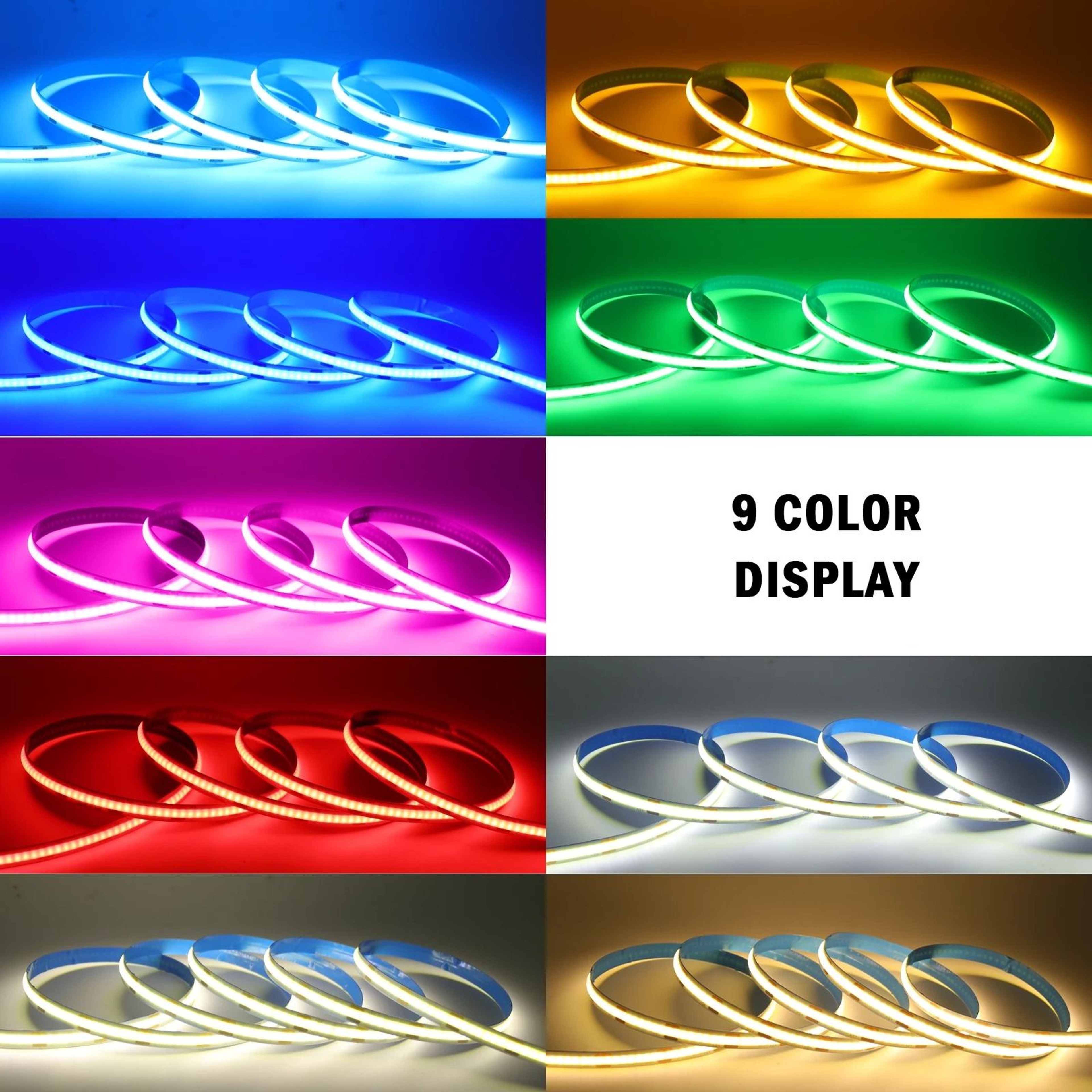 Battery Powered COB LED Strip Light 5V 320 LEDsm Flexible Linear Tape Ribbon 3