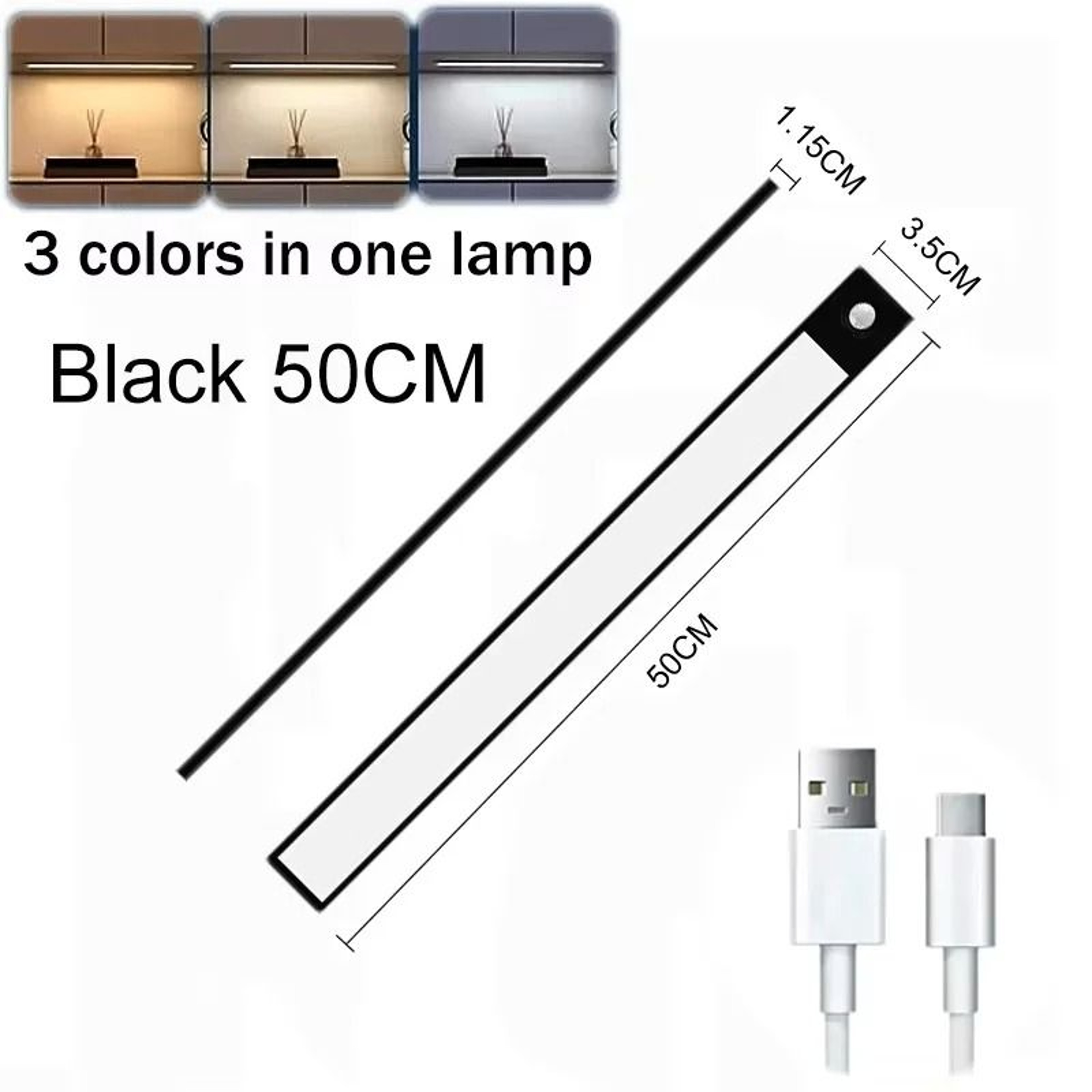Wireless Motion Sensor Under Cabinet LED Light Bar USB Rechargeable Portable Kitchen  Bedroom Lamp 13