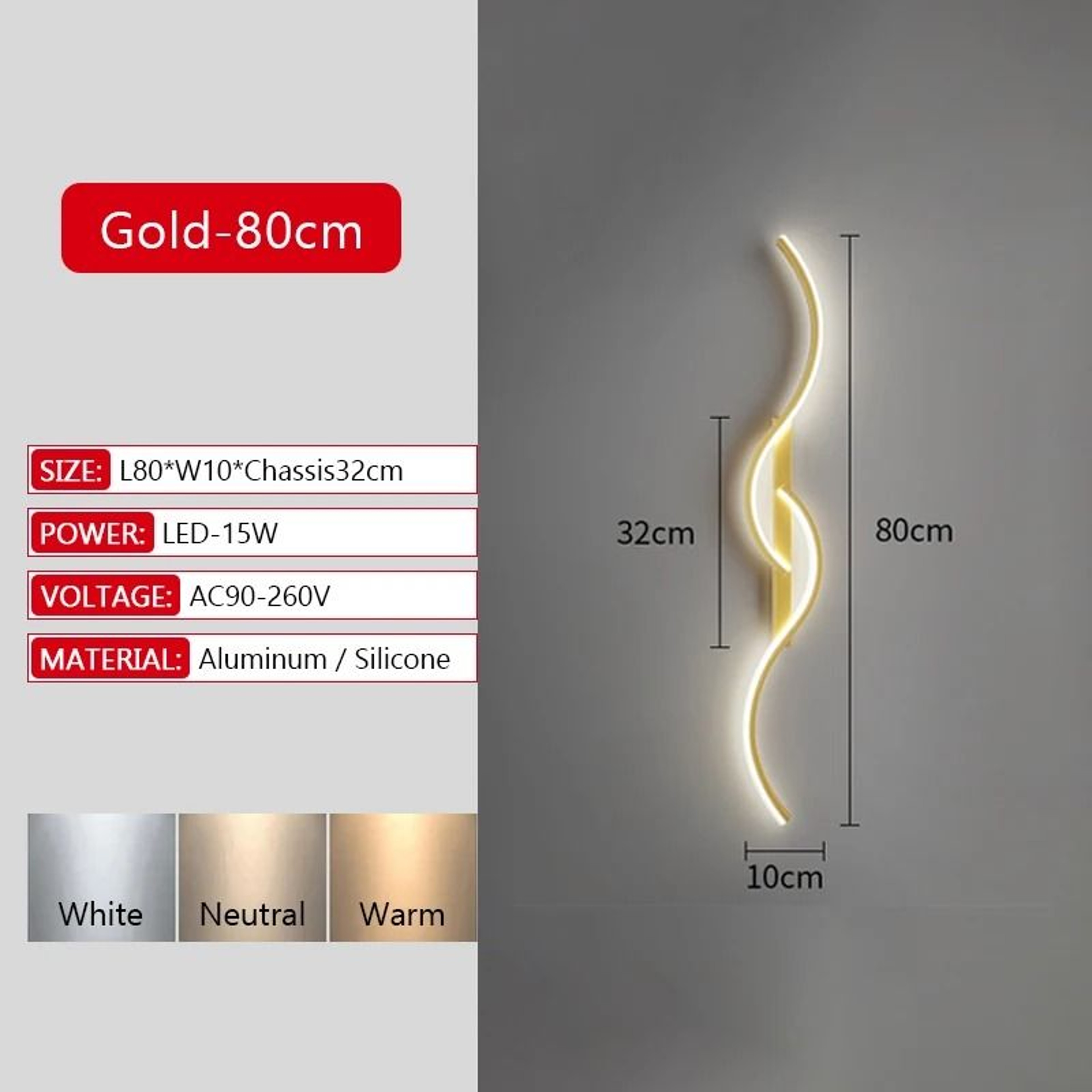Modern Long Strip LED Wall Lamp Remote Control Dimmable Bedroom  TV Background Sconce 20