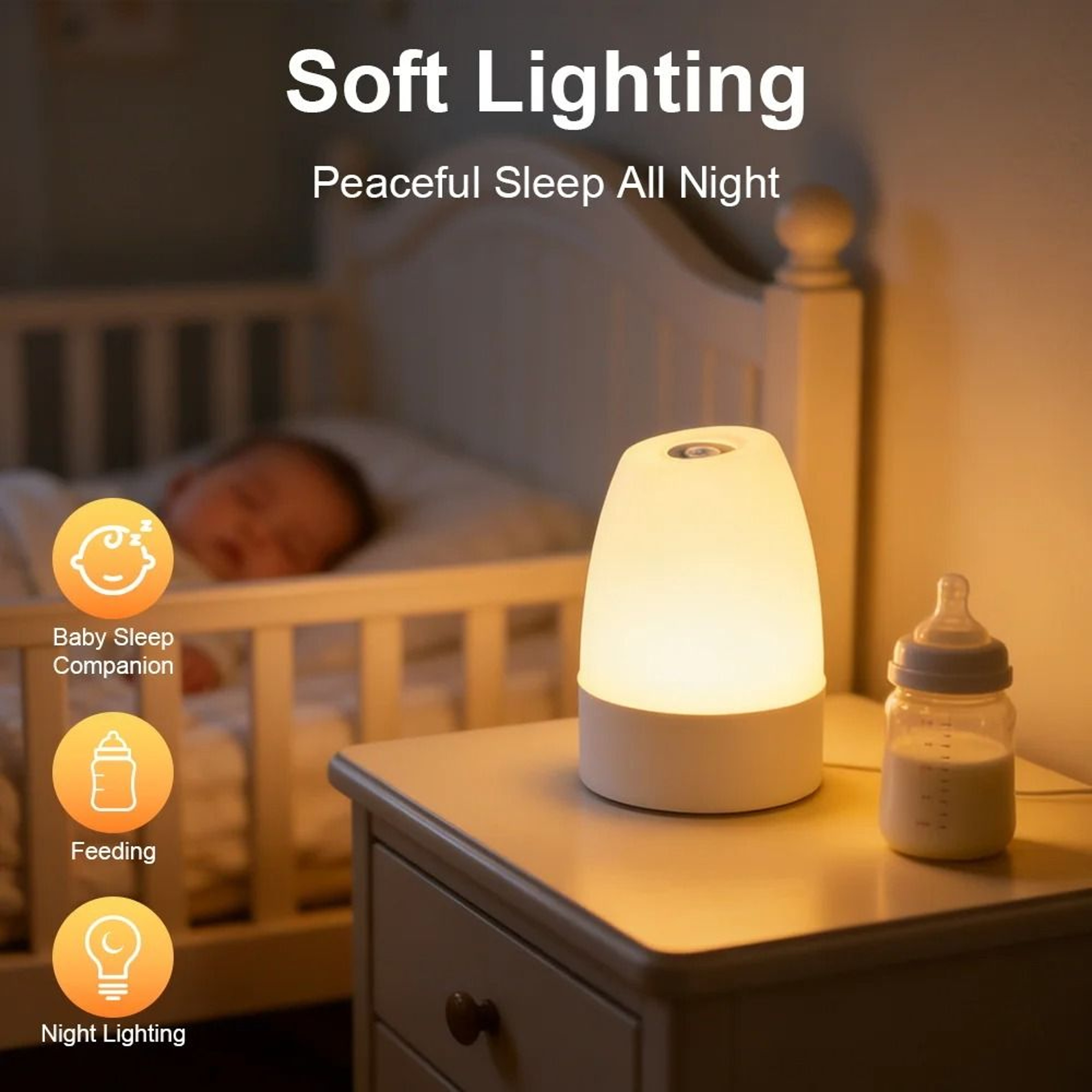 Touch Control Dimmable Rechargeable LED Table Lamp 3Color TypeC Nightstand Lamp With Remote 2