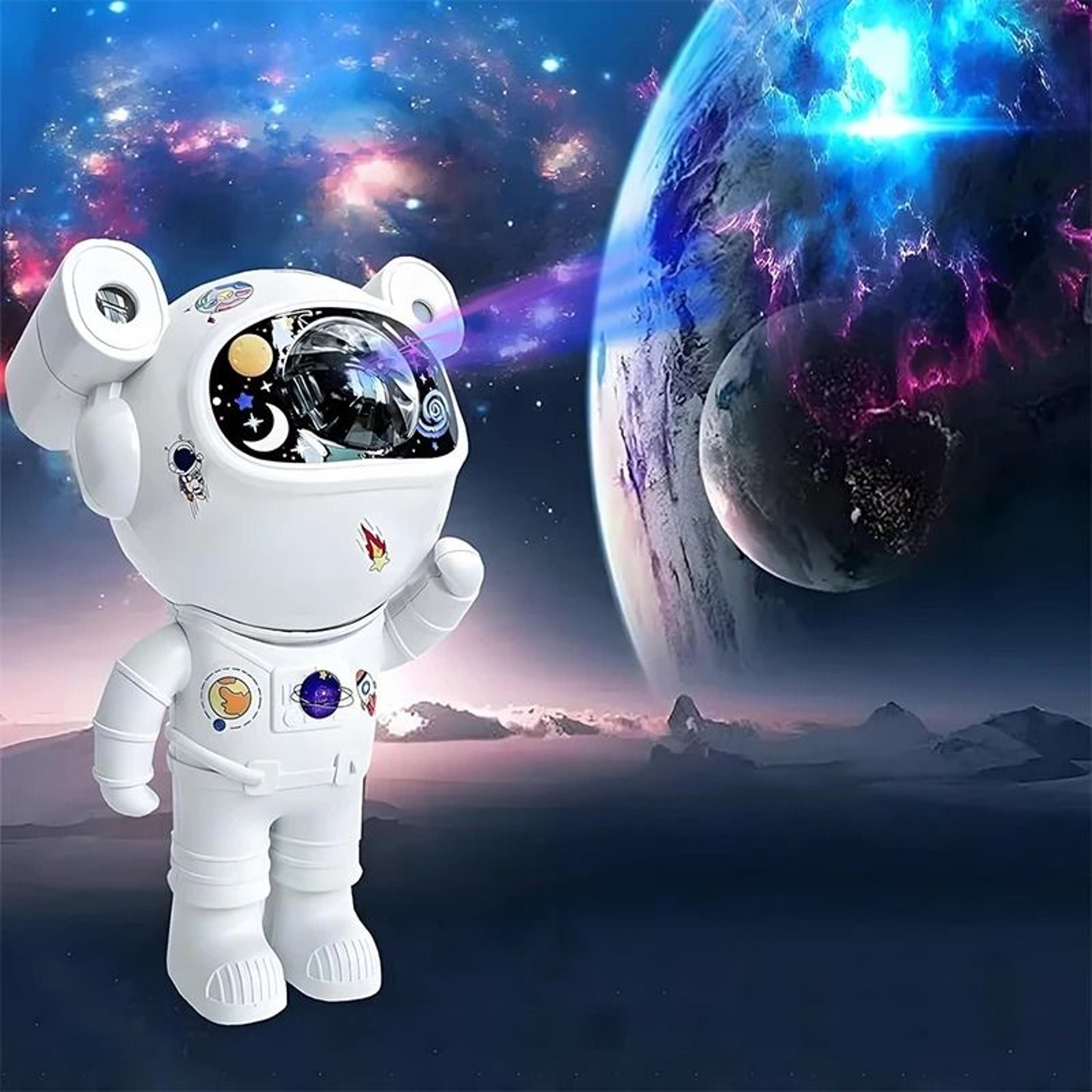 Galaxy Star Projector Night Light Astronaut Nebula Ceiling Lamp With Remote  Timer 0